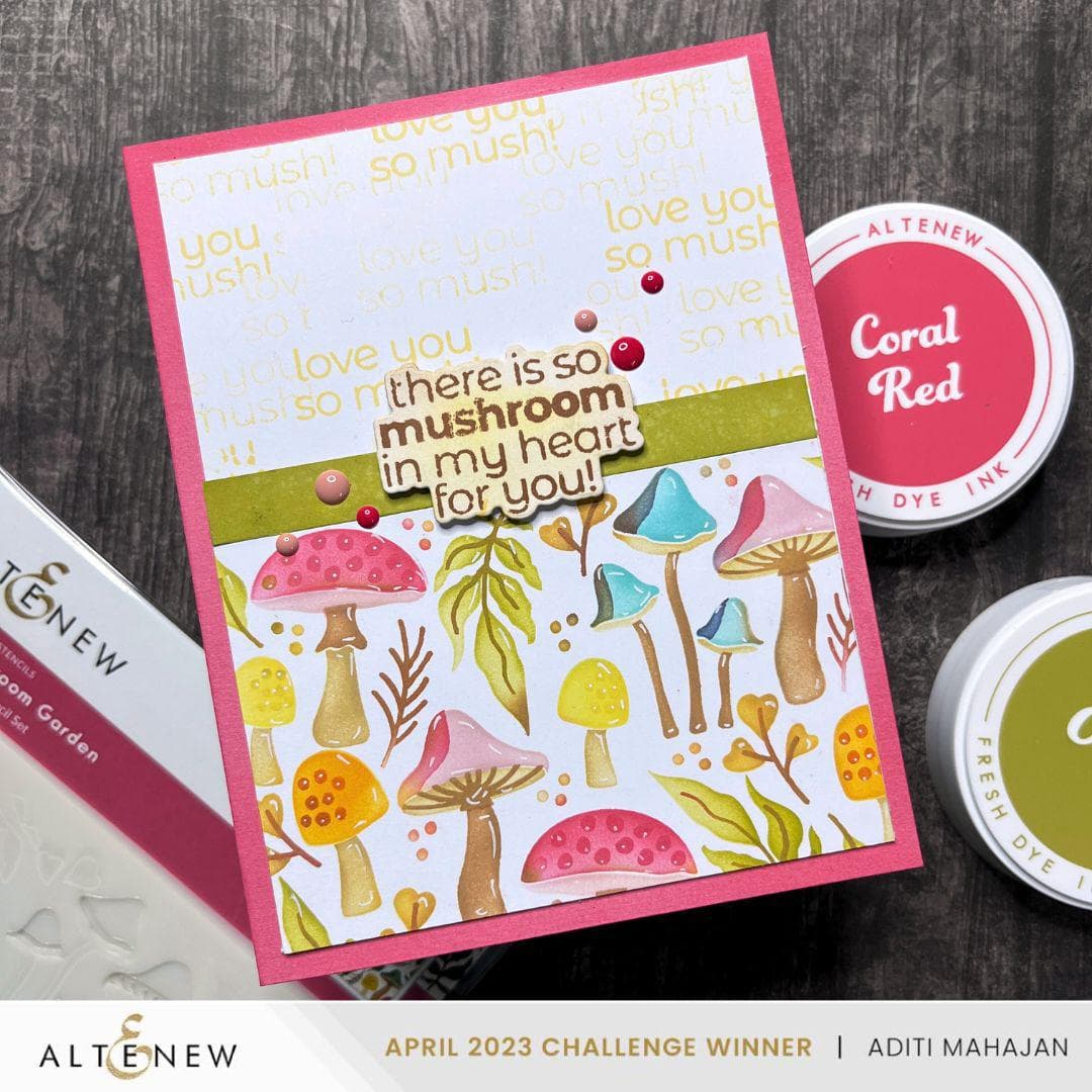 4-Piece Mushroom Garden Layering Stencil Set for DIY Crafts, Wall Art & Home Decor - Perfect for Scrapbooking, Card Making & Painting Projects