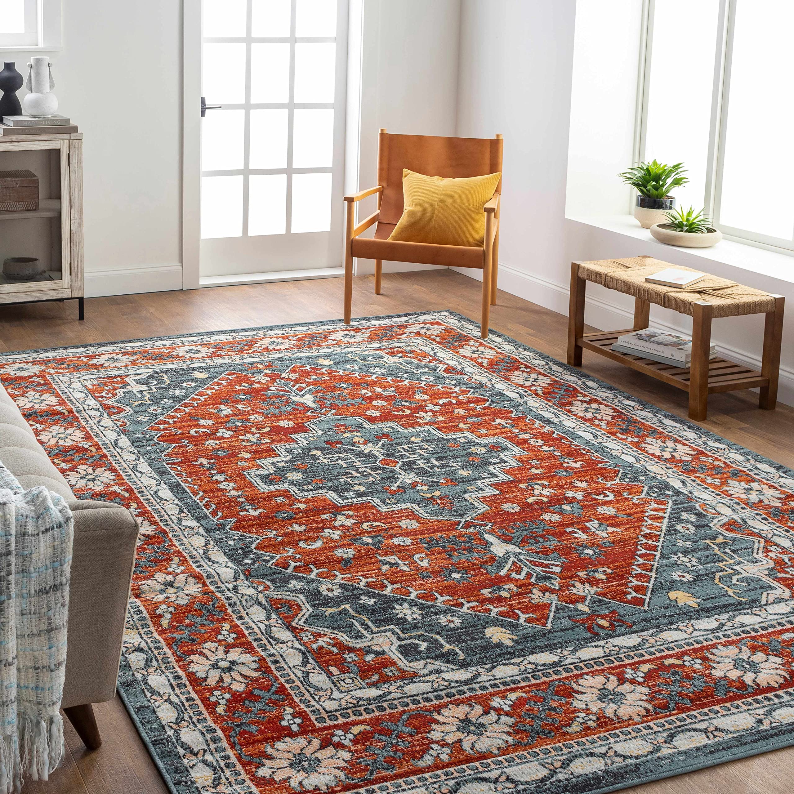 Hauteloom Niksar Traditional Handmade Wool Rug 9' x 12' - Dark Brown, Light Brown, Light Gray - Living Room, Bedroom, Patio Decor - Durable Indoor Outdoor Area Rug for Cozy Home & Garden Spaces