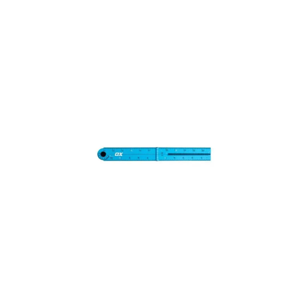 Ox Pro 24-Inch Imperial Tuff Rule - Durable Cyan Measuring Tool for Construction, Woodworking & DIY Projects