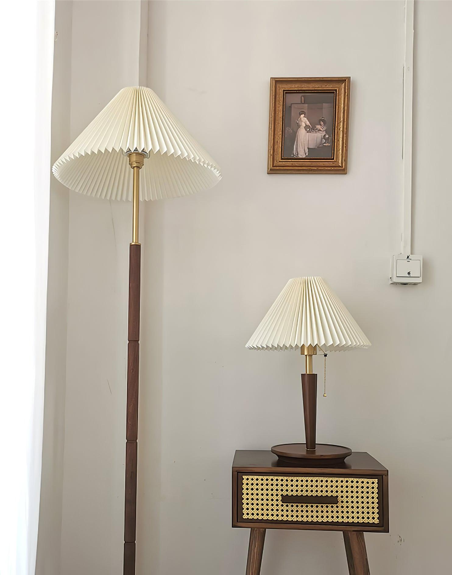 Elegant Cone Pleated Fabric Table Lamp - Modern Home Decor for Bedroom, Living Room & Office - Soft Lighting for Relaxation & Ambience