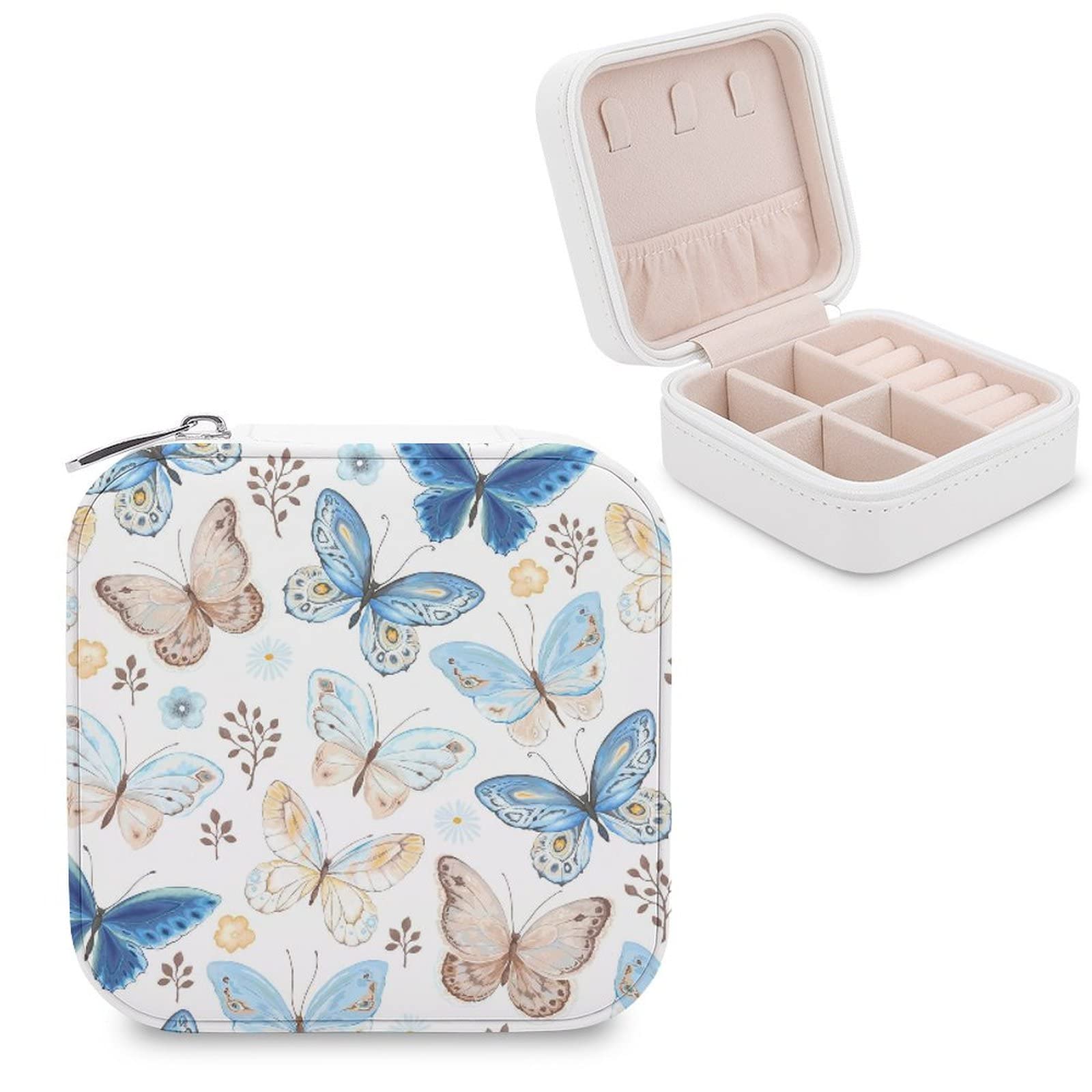 Elegant PU Leather Jewelry Organizer Box for Women - Compact Travel Jewelry Case with Storage for Rings, Earrings, Necklaces & Bracelets - Perfect for Travel, Home Display & Gift Giving