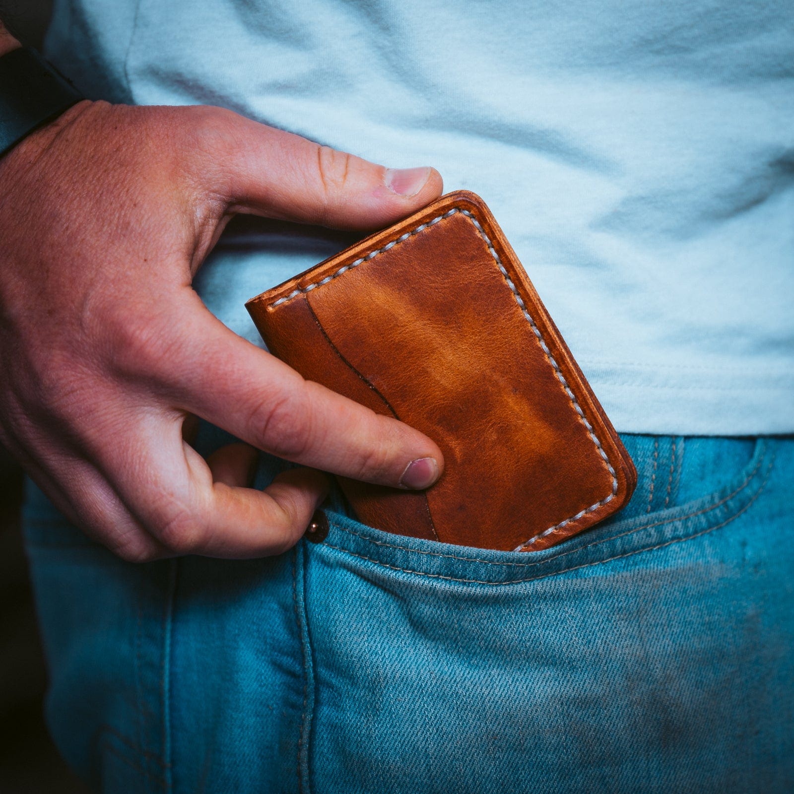 Genuine Leather 5-Card Wallet - English Tan | Slim RFID Blocking Wallet for Men & Women | Perfect for Travel, Business & Everyday Use