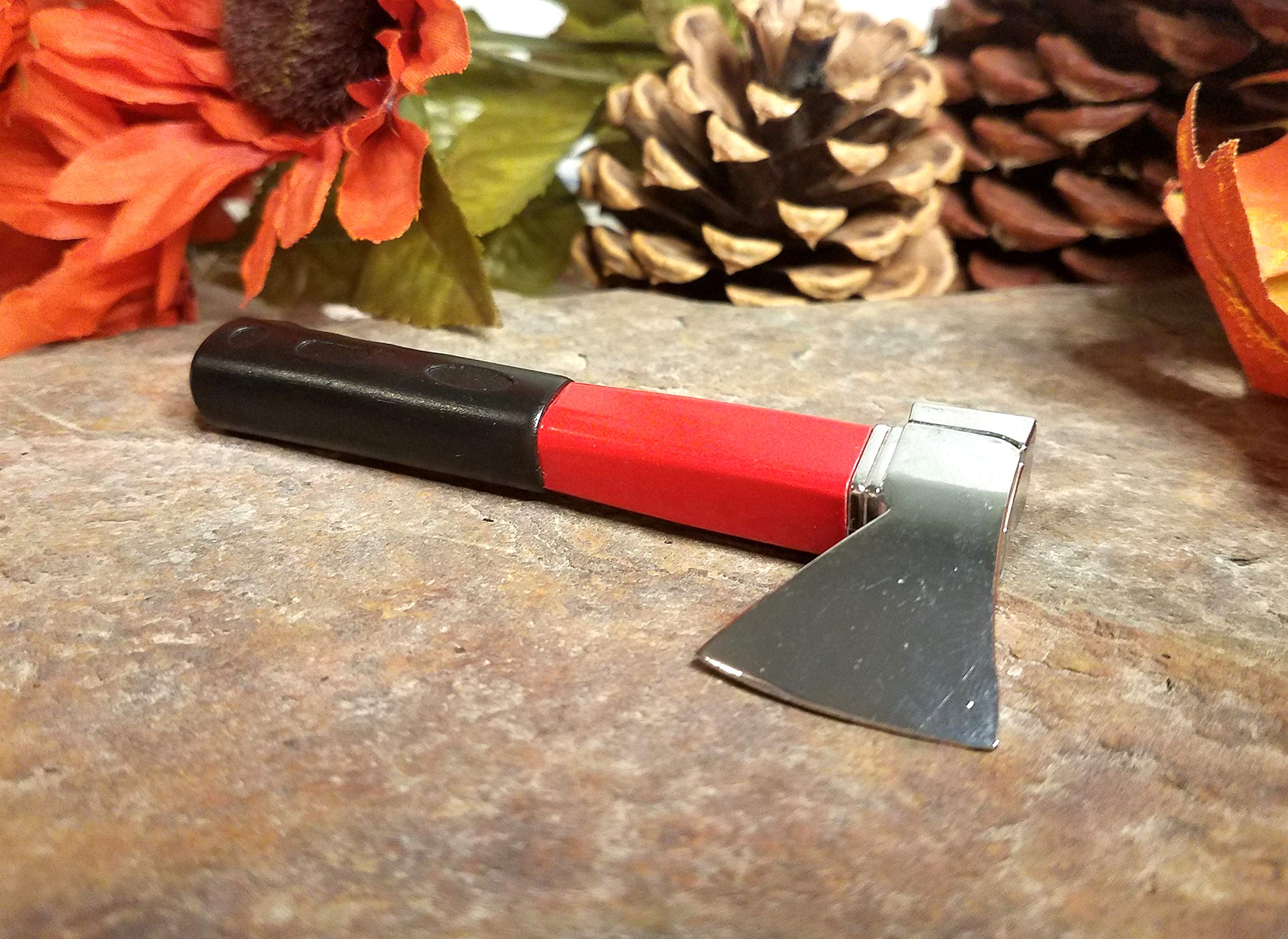 Axe Butane Lighter - Refillable Novelty Hatchet (Red) for Camping & Collectors