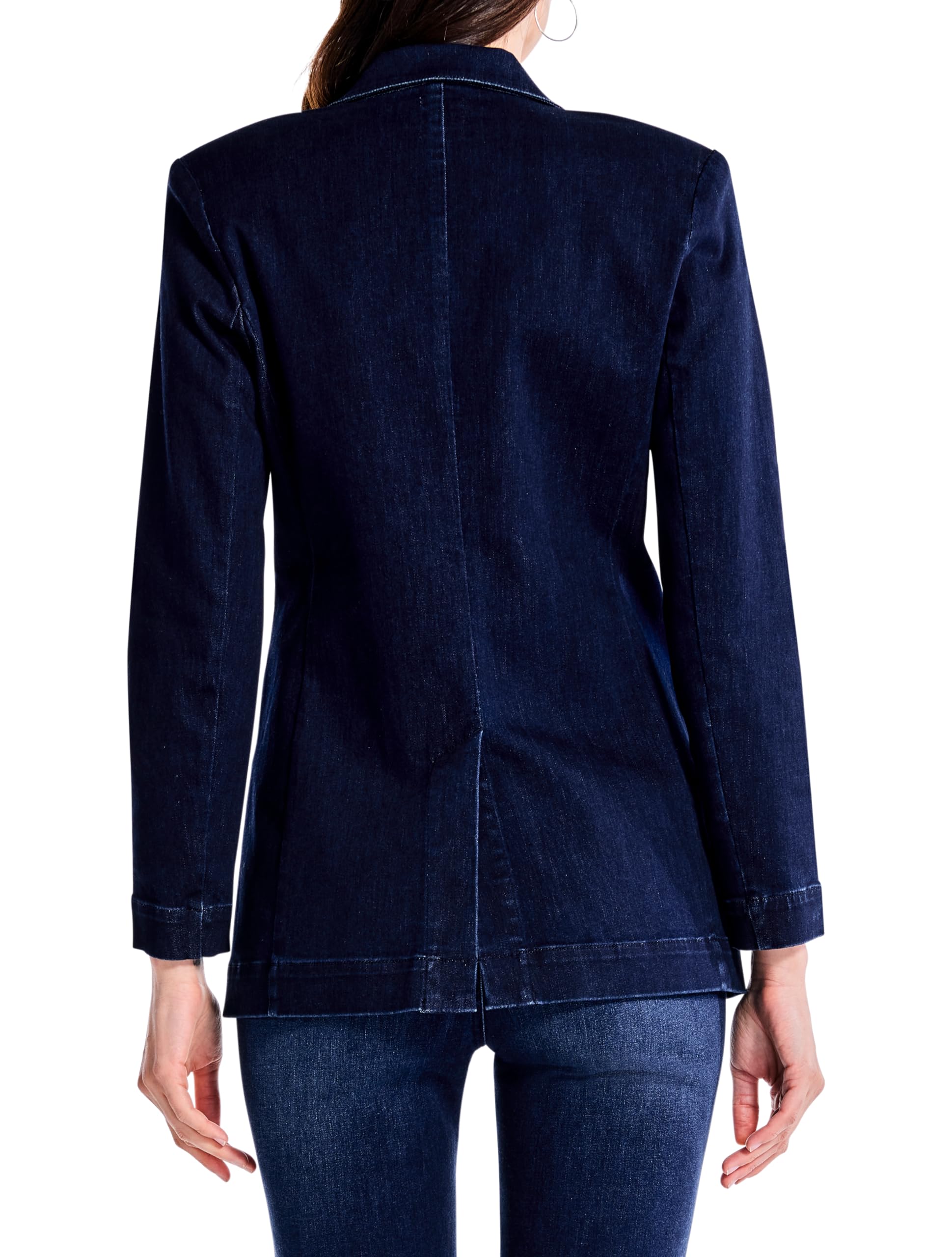 NIC+ZOE Women's Soft as Butter Denim Blazer Jacket - Comfortable Stretch Denim for Work, Office & Casual Outfits