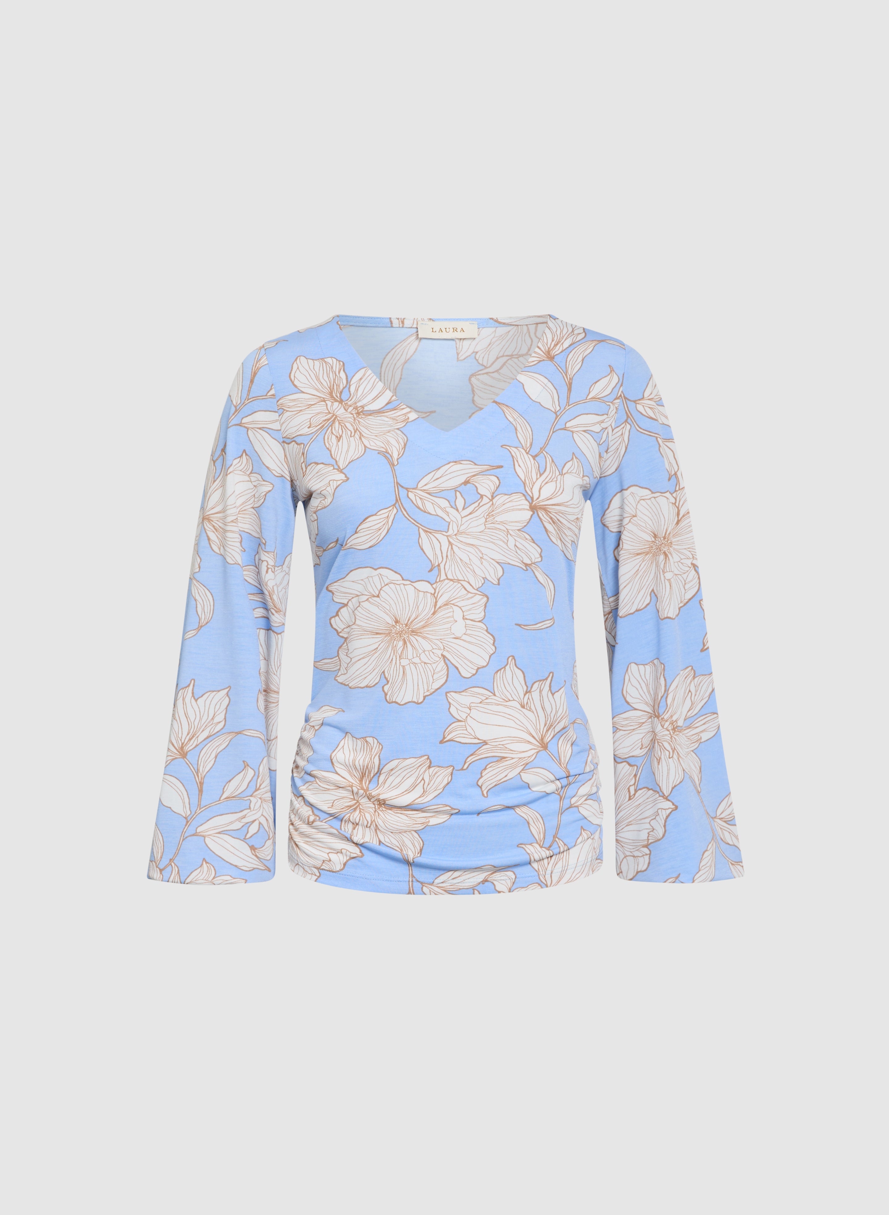 Floral Print Women's Blouse - Elegant Floral Pattern Tops for Spring & Summer, Casual & Office Wear