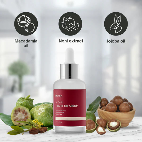 iUNIK Noni Light Oil Serum - Hydrating & Brightening Face Serum for Glowing Skin | Perfect for Dry, Dull Skin & Daily Skincare Routine