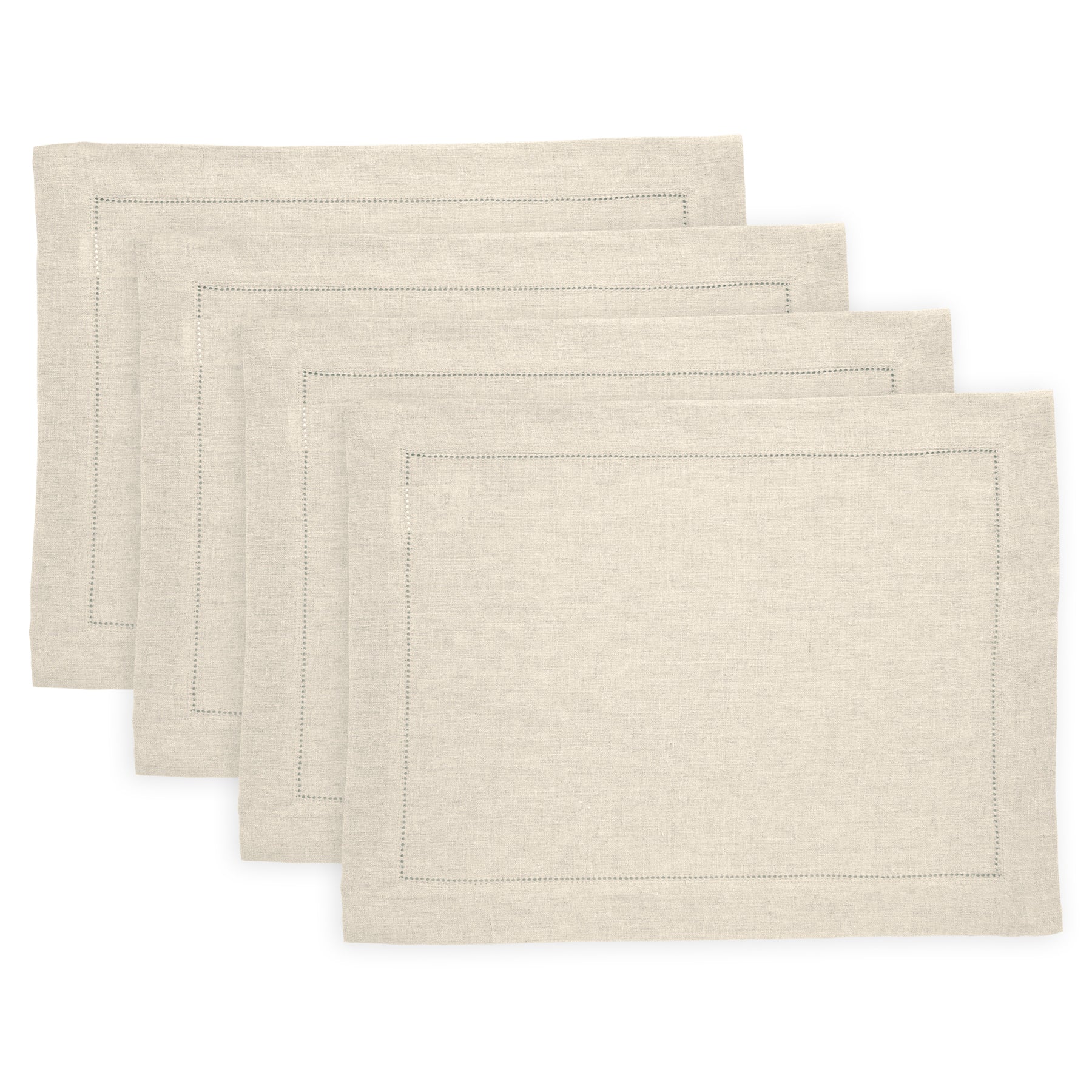 Sonoma Hemstitch Placemats Set of 4 - Premium Cotton Table Mats for Dining - Perfect for Dinner Parties, Holiday Meals & Home Decor