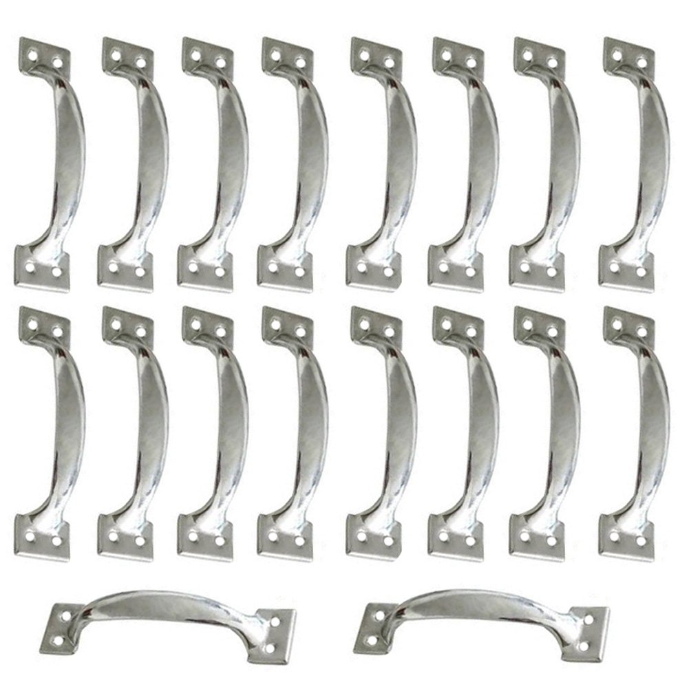 20 Pack Galvanized Metal Bow Door Handles - Rustproof Cabinet & Drawer Pulls for Kitchen, Garage, Gates - Indoor & Outdoor Use (Small Size) - Perfect for Home, Office & DIY Projects