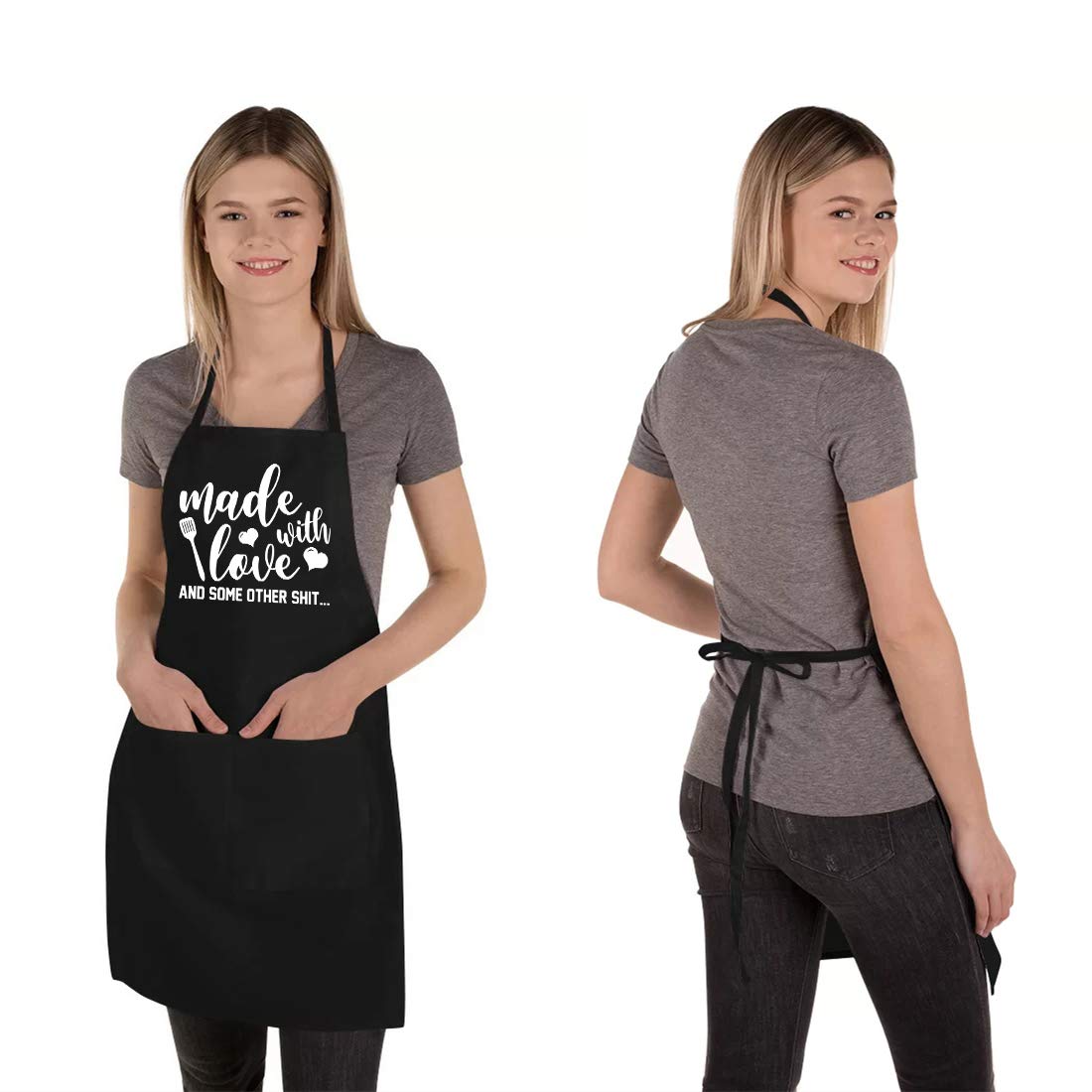 Funny Kitchen Apron for Women & Men - Novelty Cooking Apron with 2 Pockets - Cute Baking Gifts for Bakers - Perfect for Birthday, Housewarming, Mother's Day - Great Gift for Wife, Mom, Sister, Daughter & Grandma - Ideal for Cooking, Baking, BBQ & Kitchen Decor
