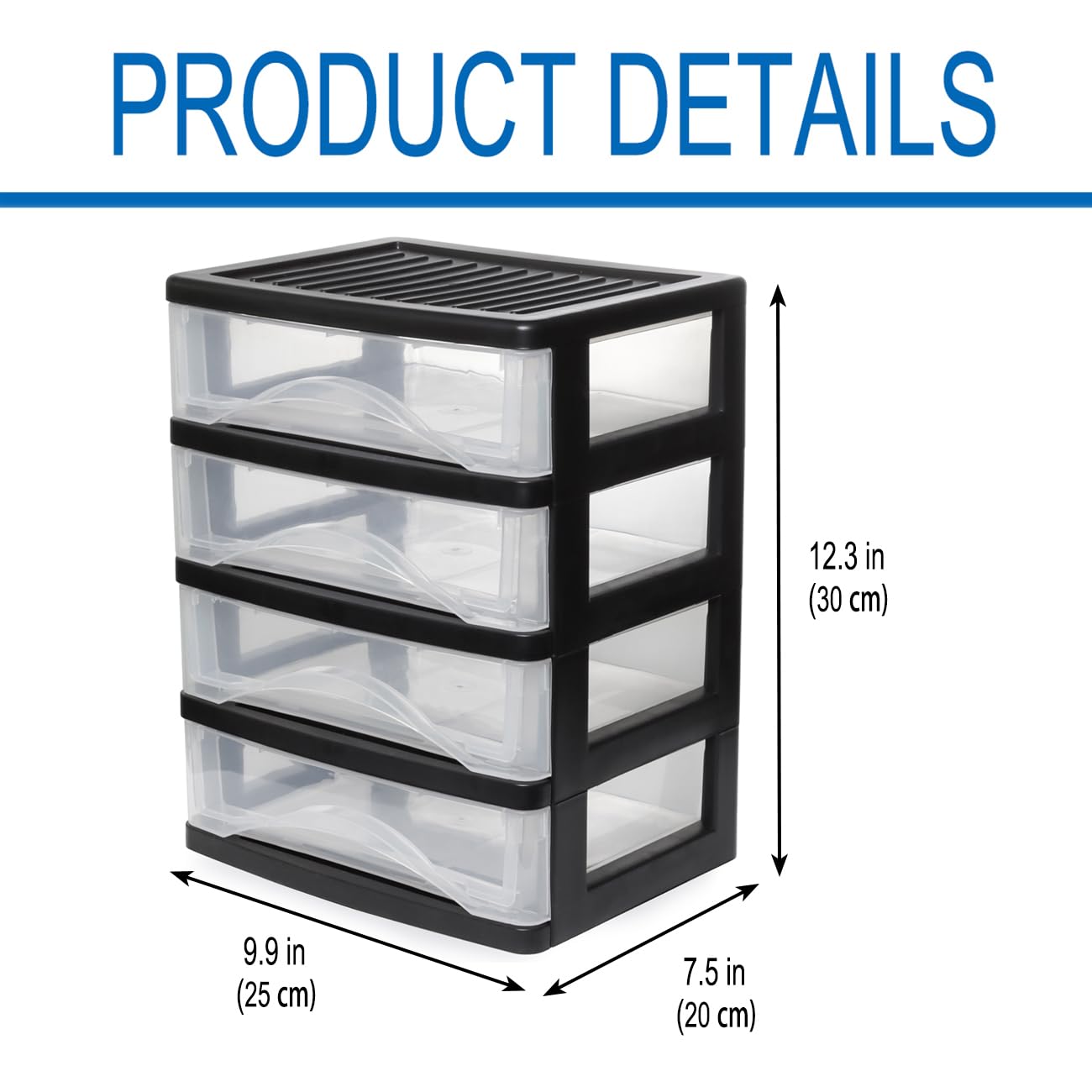 2-Pack White Plastic Desktop Organizer with 2 Drawers - Versatile Storage Box for Office Supplies, Makeup & School Essentials | Perfect for Home, Office & Workspace Organization (Black, Small 4-Drawer Option Available)