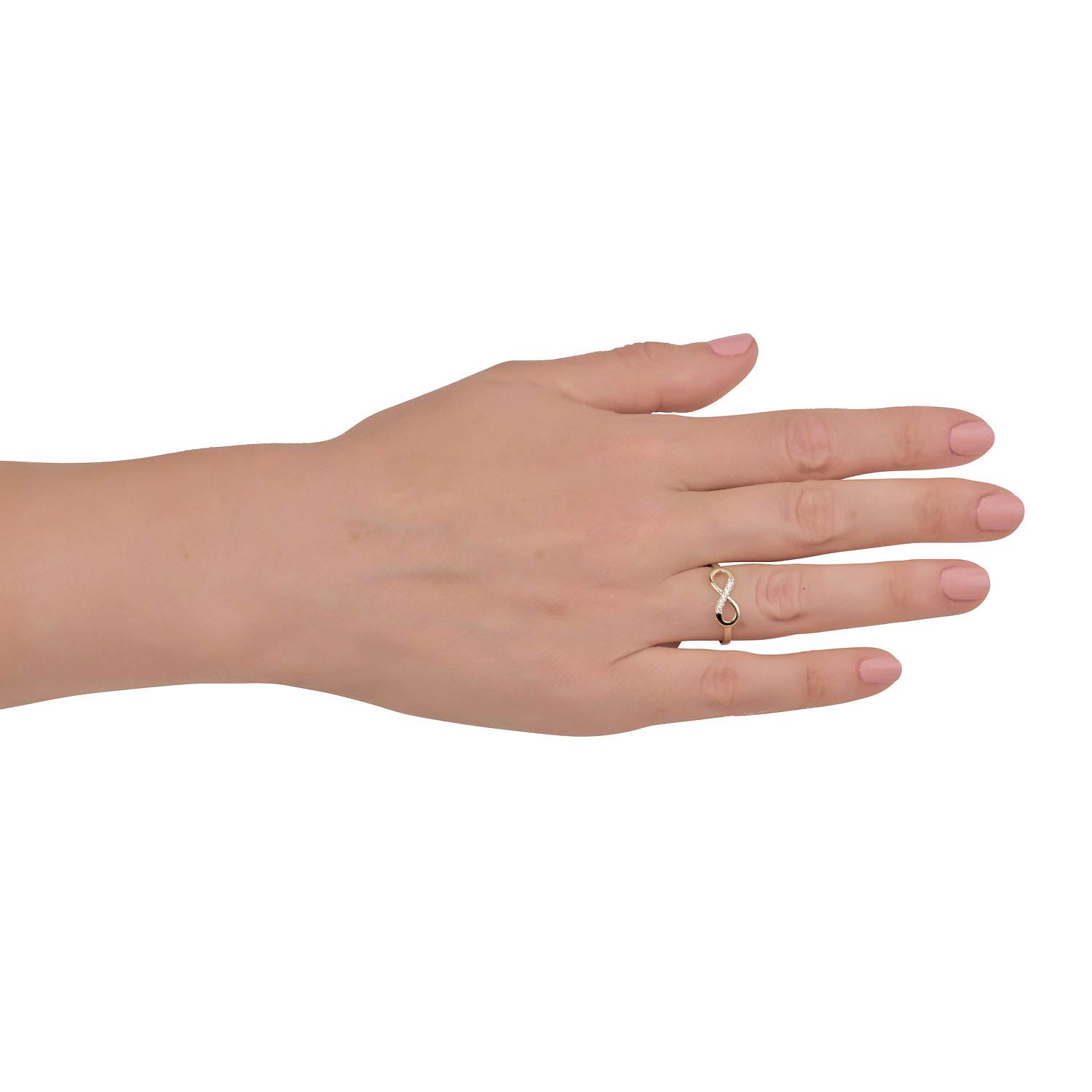 10K Gold Simulated Diamond CZ Infinity Fashion Ring for Women - Elegant Stackable Band Jewelry Gift for Anniversary, Valentine's Day & Special Occasions