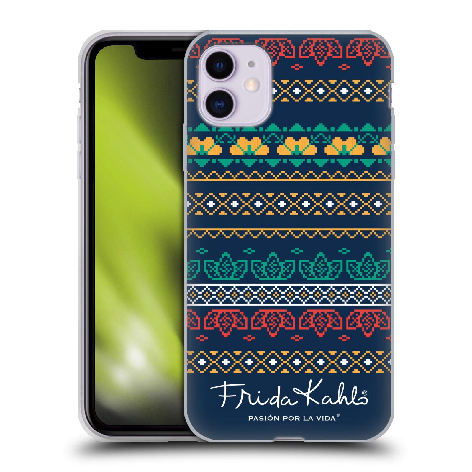 Officially Licensed Frida Kahlo Ethnic Coyoacan Patterns Soft Gel Phone Case - Compatible with Apple iPhone 11 - Artistic Protective Cover for Women, Unique Gift Idea for Art Lovers & iPhone Users