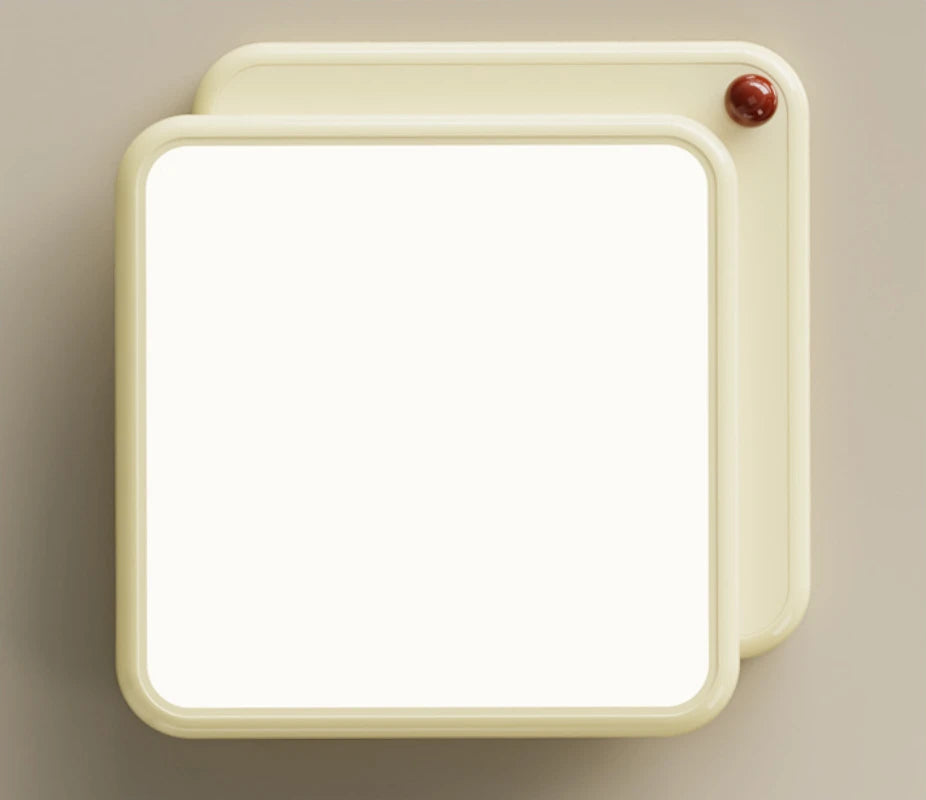 Nordic Style Cream White Ceiling Lamp - Modern Minimalist Lighting Fixture for Living Room, Bedroom, and Dining Room