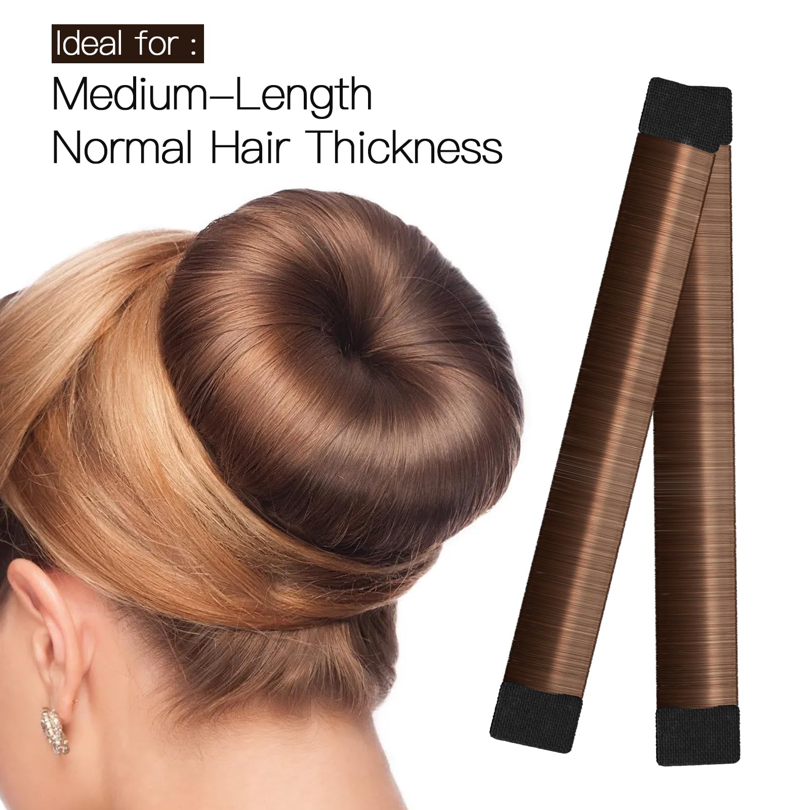 4-Piece Hair Bun Maker Set - Magic Donut for Women & Kids | DIY Hair Shaper Tool for Ballerina & Updo Hairstyles | Perfect for Long Hair Styling at Home, School or Special Events