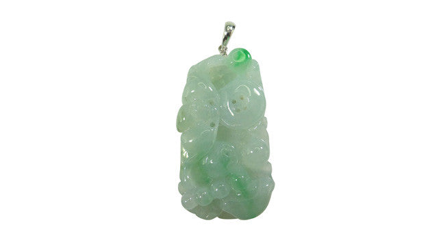 18K White Gold Jade Pendant Necklace for Women - Elegant Chinese Jade Jewelry Gift for Birthday, Anniversary & Special Occasions