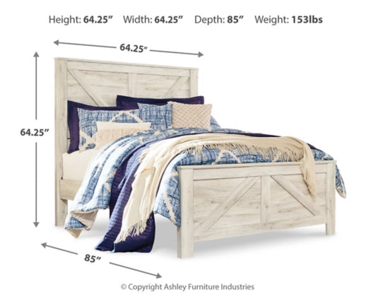 Bellaby Cross Back Queen Panel Bed Frame - Elegant Upholstered Headboard & Sturdy Wooden Base for Bedroom Decor | Perfect for Master Bedroom, Guest Room & Home Staging