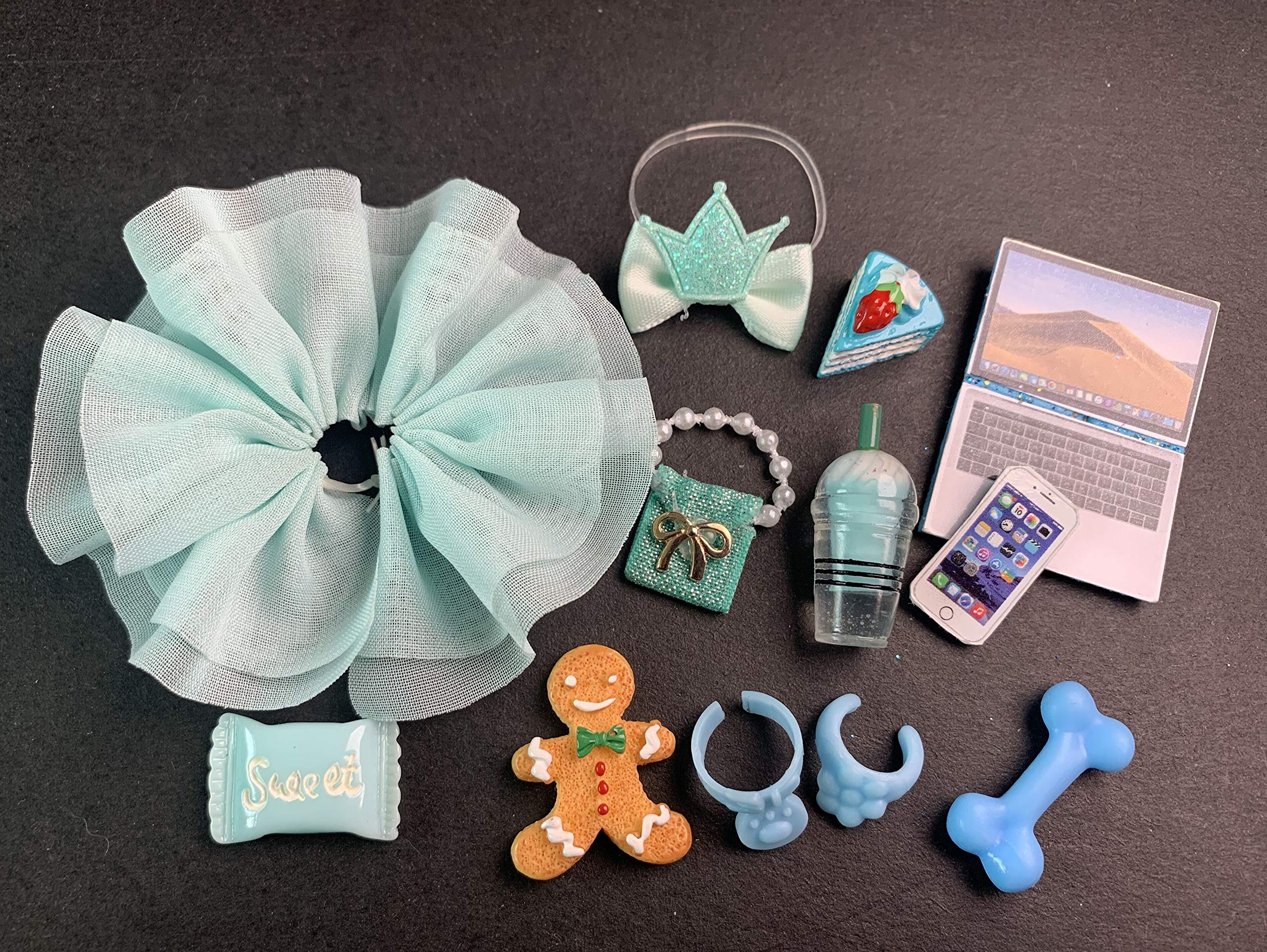 12pcs LPS Pet Shop Accessories - Gingerbread Man Bow, Bag, Collars & Bone for LPS Cats & Dogs | Perfect for Dress-Up, Playtime & Collectibles