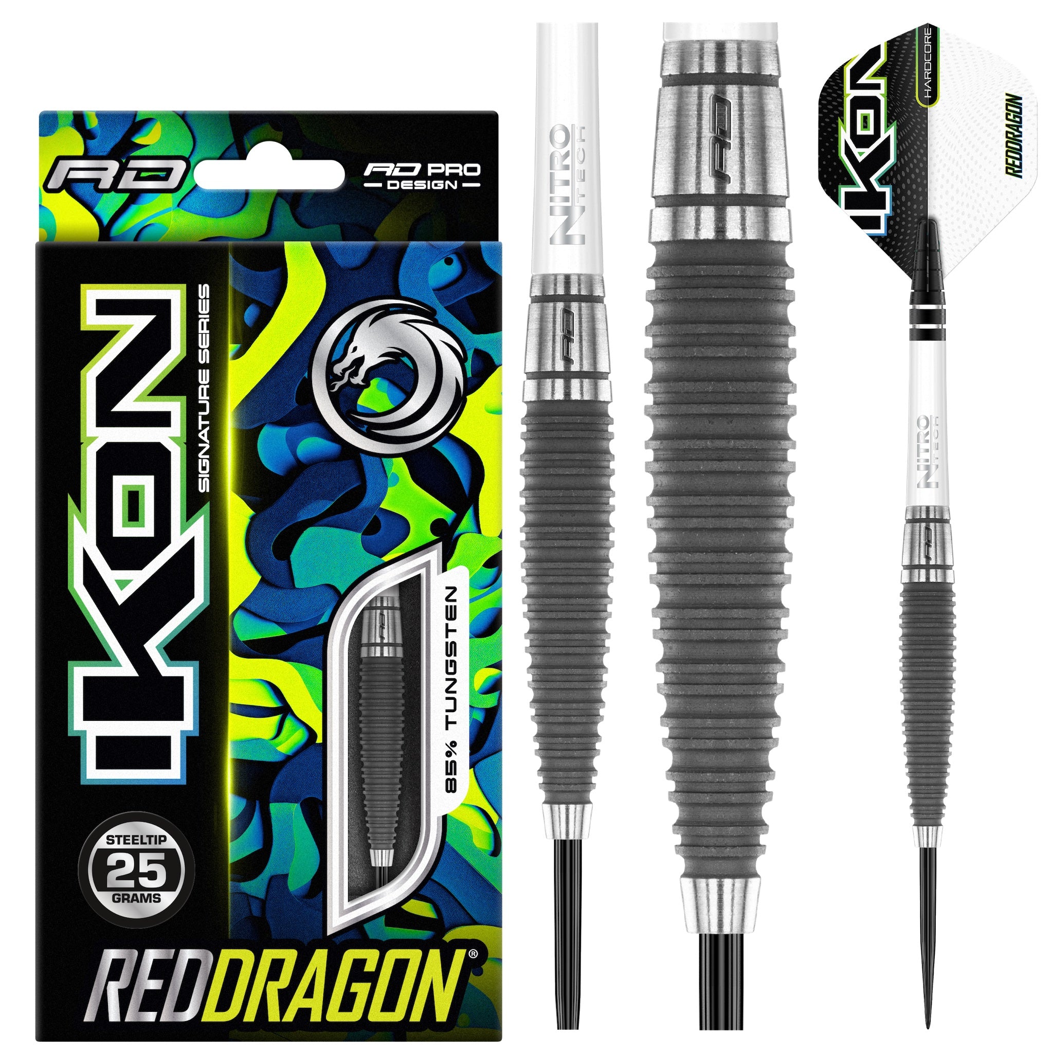 RED DRAGON Ikon 1.1 Professional Darts - 85% Tungsten Steel Tip Darts (25g) for Precision Throwing - Perfect for Dart Leagues, Tournaments & Home Practice