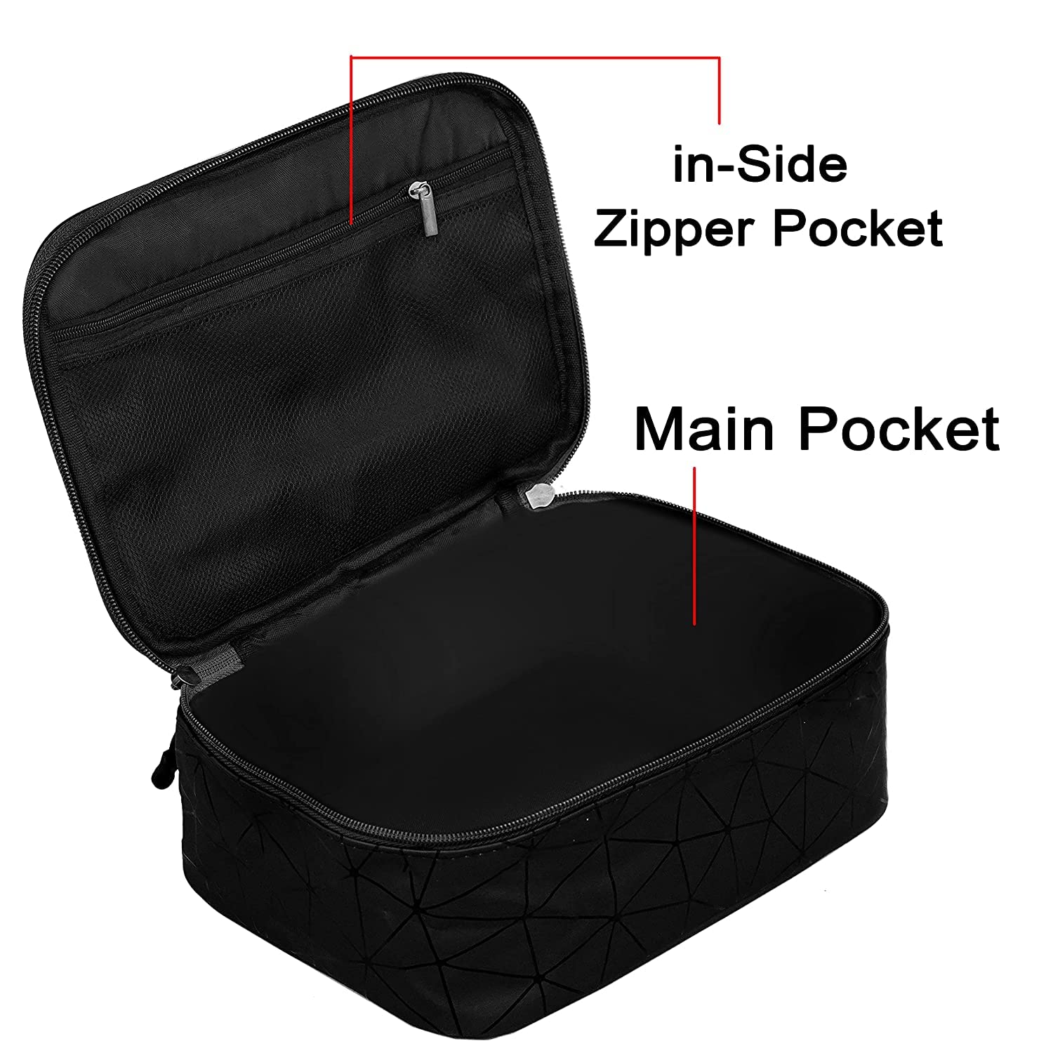 Lightning Hammer Makeup Bag for Women - Waterproof Travel Cosmetic Pouch & Toiletry Organizer - Perfect for Gym, Vacation, Business Trips (Black)