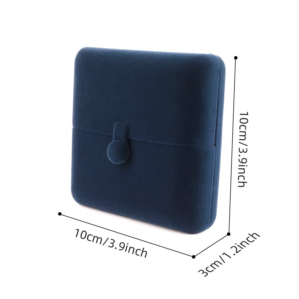 iSuperb Royal Blue Velvet Jewelry Box - Necklace, Bracelet, Earrings & Pendant Storage Case for Engagement, Proposal & Wedding Jewelry Display | Elegant Gift Box for Women