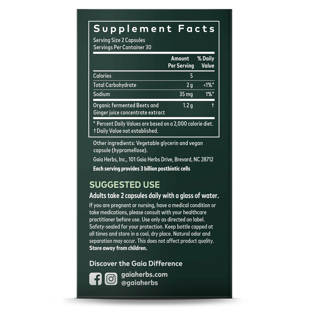 Ginger Beet Postbiotic Supplement - Gut Health Support & Digestive Aid - Vegan Probiotic Alternative for Immune Boost & Wellness | Perfect for Daily Gut Care & Digestive Comfort