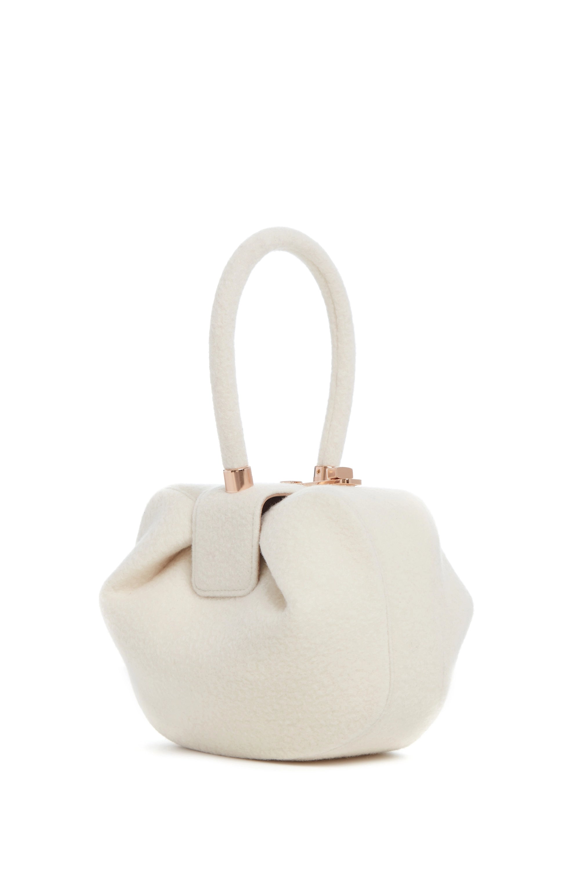 Luxury Nina Bag in Ivory Cashmere Felt - Elegant Women's Handbag for Work, Travel & Special Occasions | Premium Soft Felt Material with Timeless Design