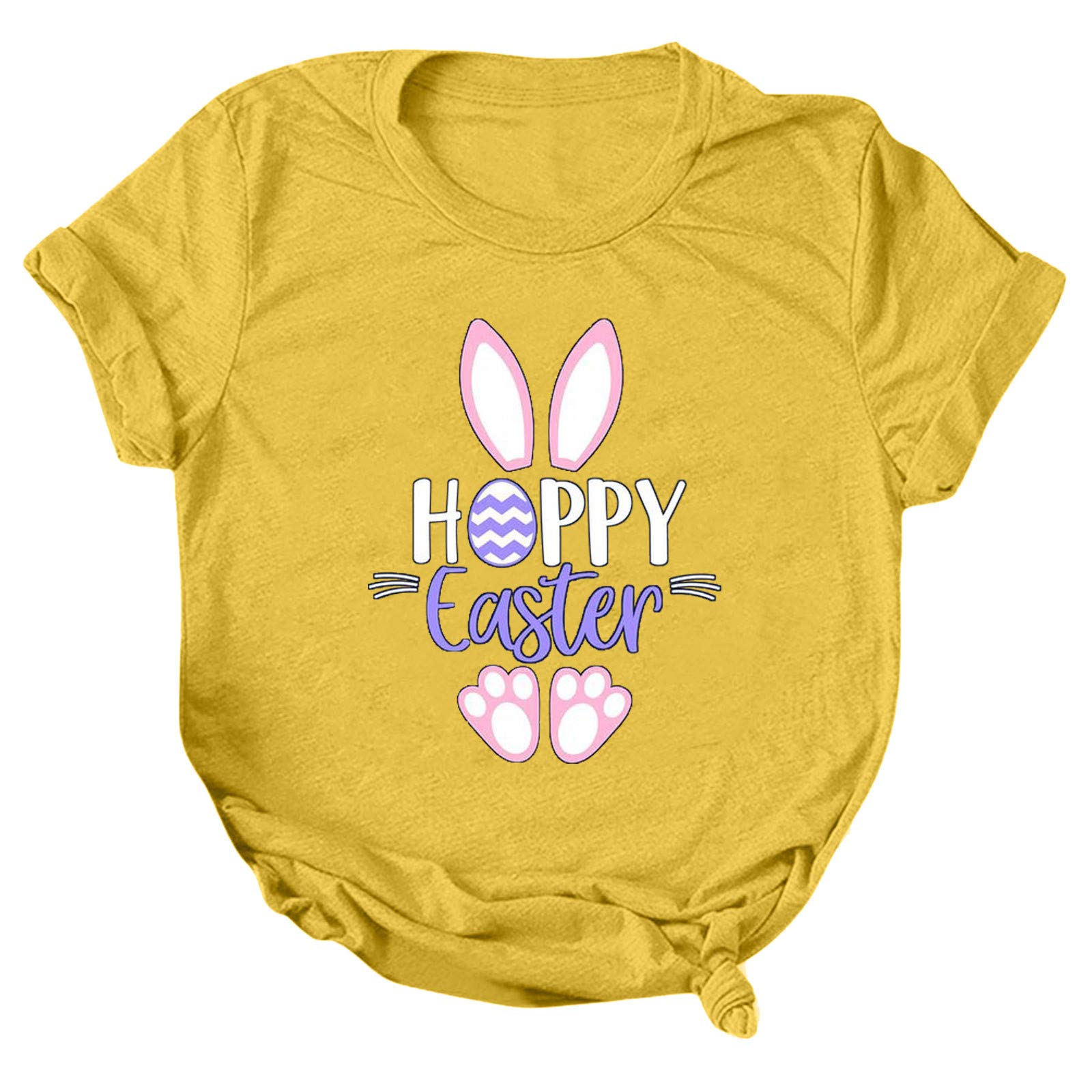 ZEFOTIM Women's Easter Graphic Tee - Cute Rabbit Print Short Sleeve Blouse for Spring & Summer | Casual O-Neck T-Shirt for Easter Celebrations, Family Gatherings & Outdoor Activities