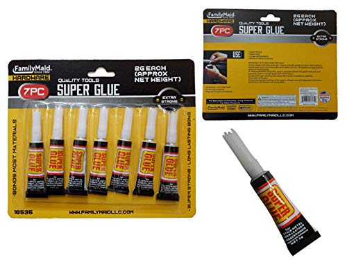 FamilyMaid 16535 2g Super Glue - 7 Piece Pack of 144 | Fast Bonding Adhesive for Home Repairs, Crafts & DIY Projects