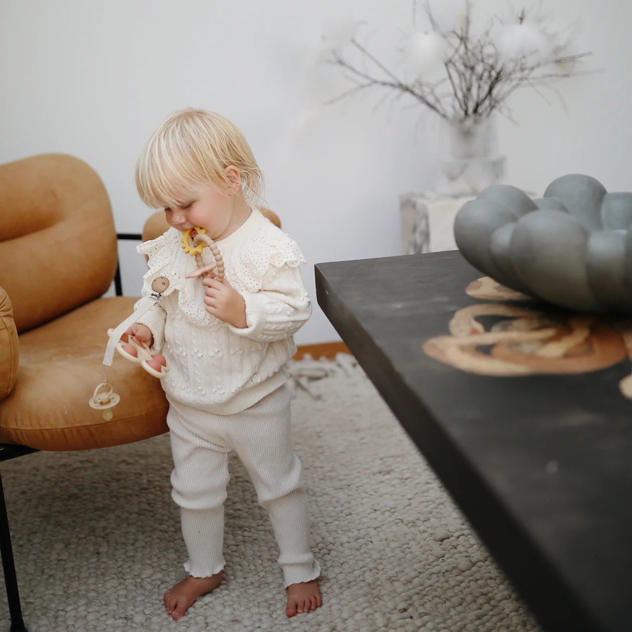 Organic Baby Teething Ring - Natural Soothing Relief for Infants & Toddlers - BPA-Free, Safe for Chewing - Perfect for Home, Travel & Daycare Use
