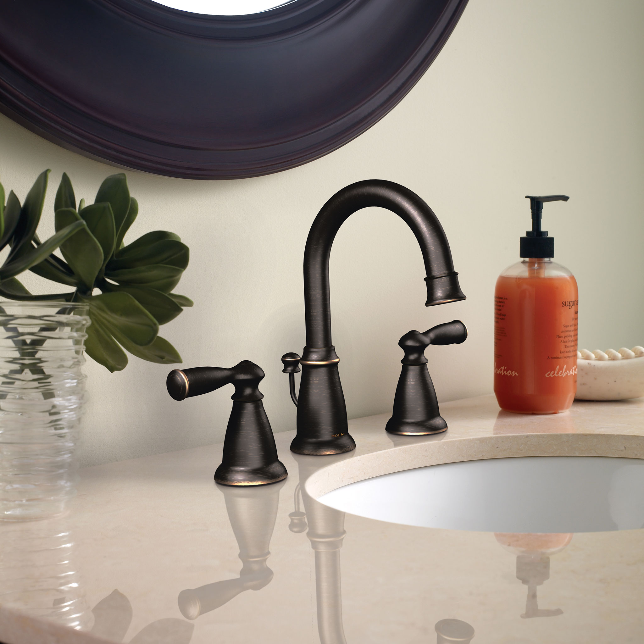 Banbury Chrome Two Handle High Arc Bathroom Faucet - Modern Waterfall Spout for Sink Vanity - Perfect for Master Bath, Guest Bath & Powder Room