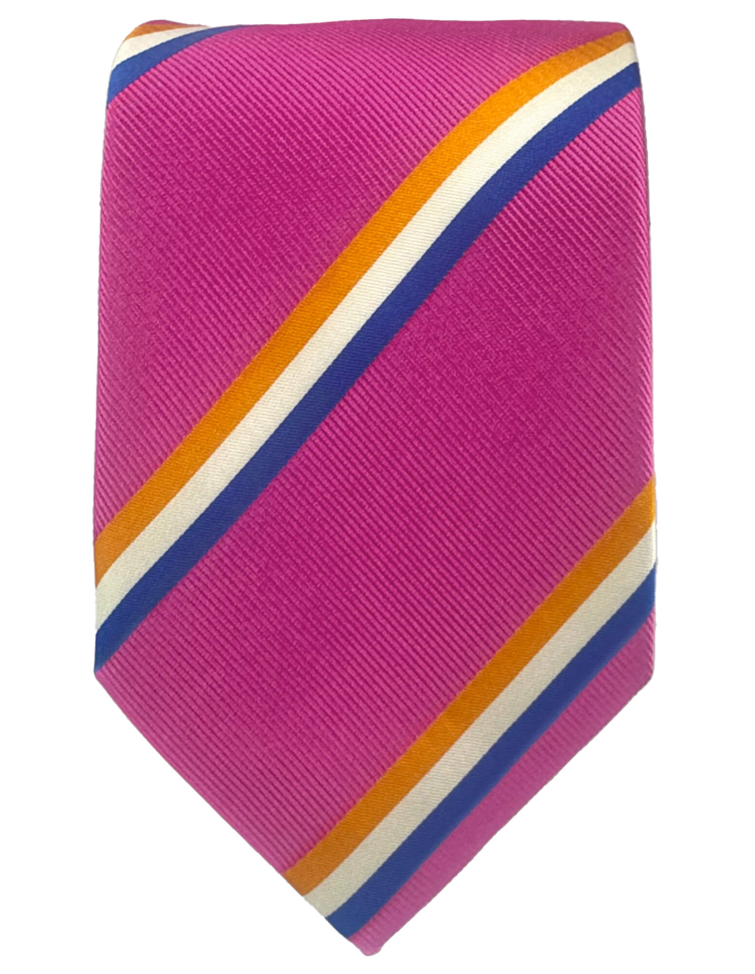 CANTINI Minerva Stripe Tie in Fuchsia - Stylish Men's Necktie for Office, Wedding & Formal Events