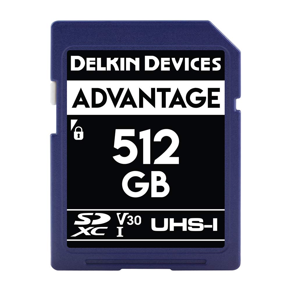 Delkin Devices 512GB Advantage SDXC UHS-I U3/V30 Memory Card - High Speed 512GB SD Card for DSLR, Mirrorless & 4K Cameras | Waterproof, Shockproof, X-Ray Proof | Perfect for Photography, Videography & Action Cameras