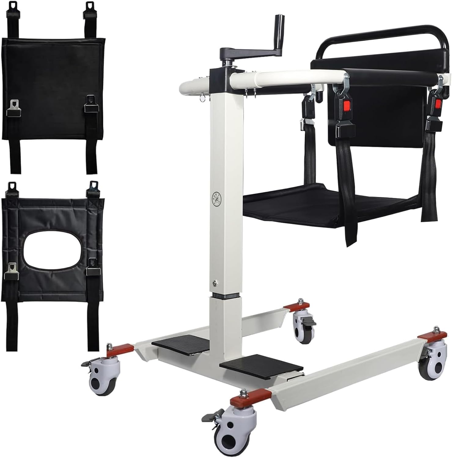 Portable Patient Lift Transfer Chair for Home & Car - Elderly Mobility Aid with Bedside Commode - Safe Patient Lifting Equipment for Seniors & Disabled (Ideal for Home Care, Hospital Transfers & Travel)