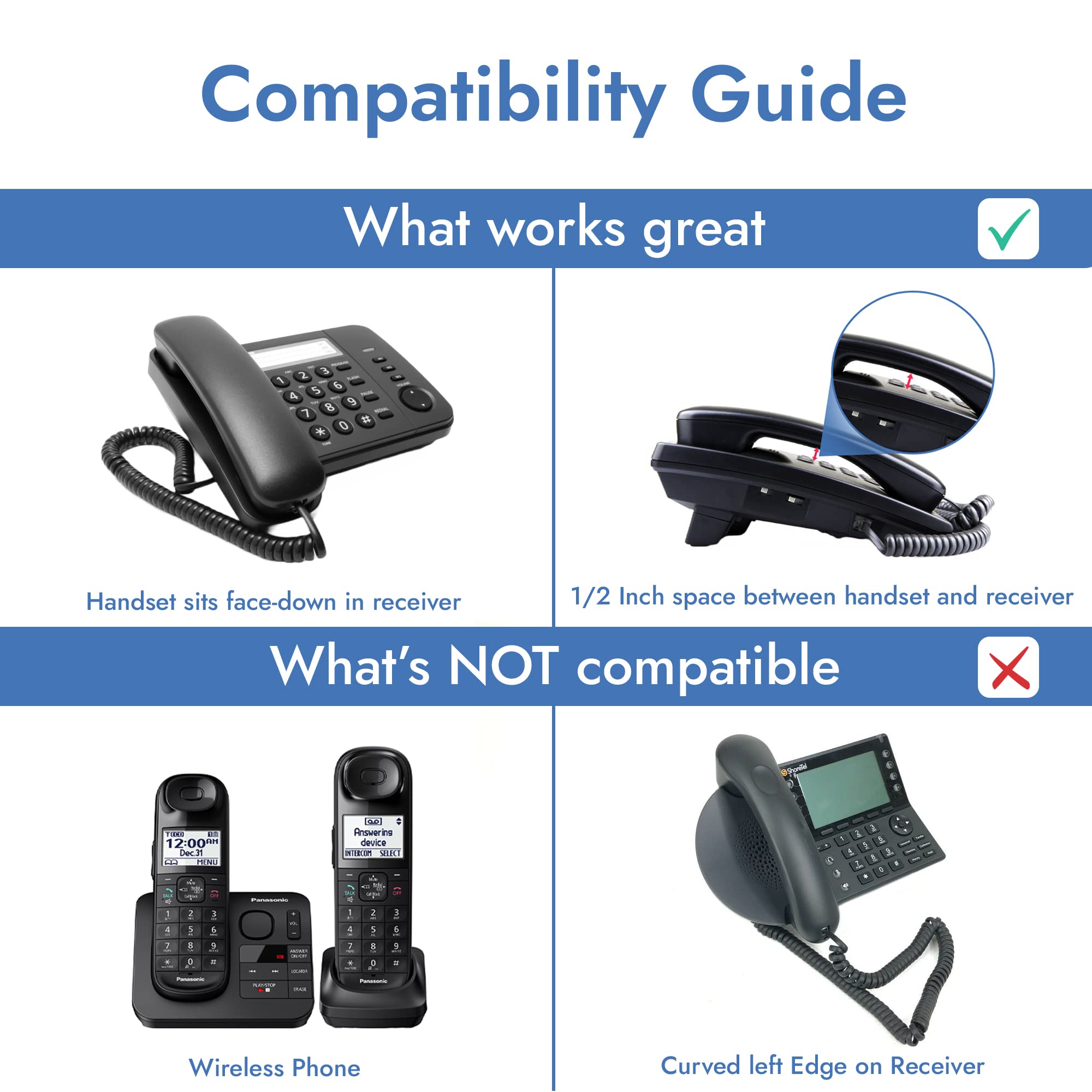 Leitner Wireless Headset Handset Lifter - Universal Compatibility for All Leitner Headsets | Perfect for Call Centers, Offices & Customer Service Workstations