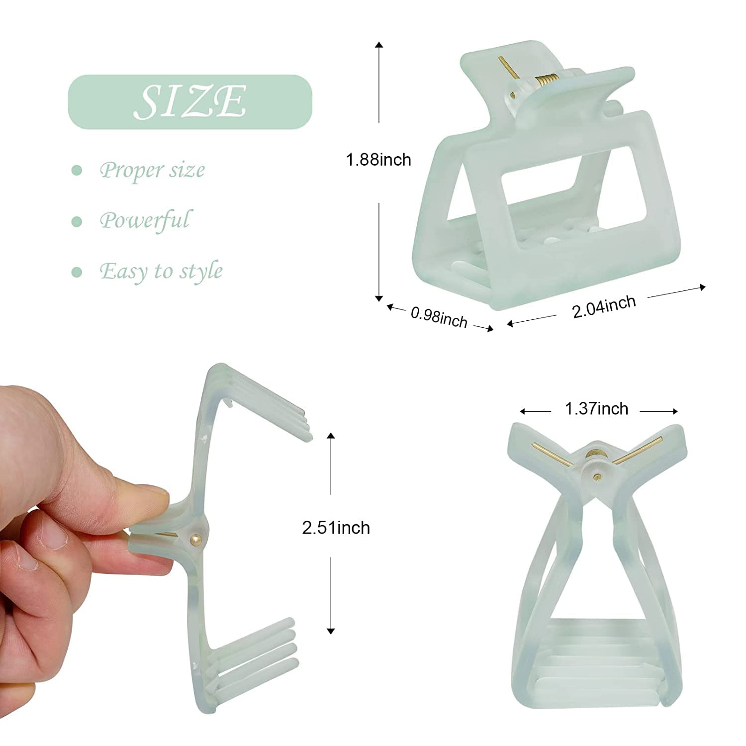 Glamifirsto Acrylic Square Small Hair Claw Clips for Women & Girls - Fashion Butterfly Barrettes Hair Clips (Set of 6) - Perfect for Updos, Ponytails, and Everyday Hairstyles