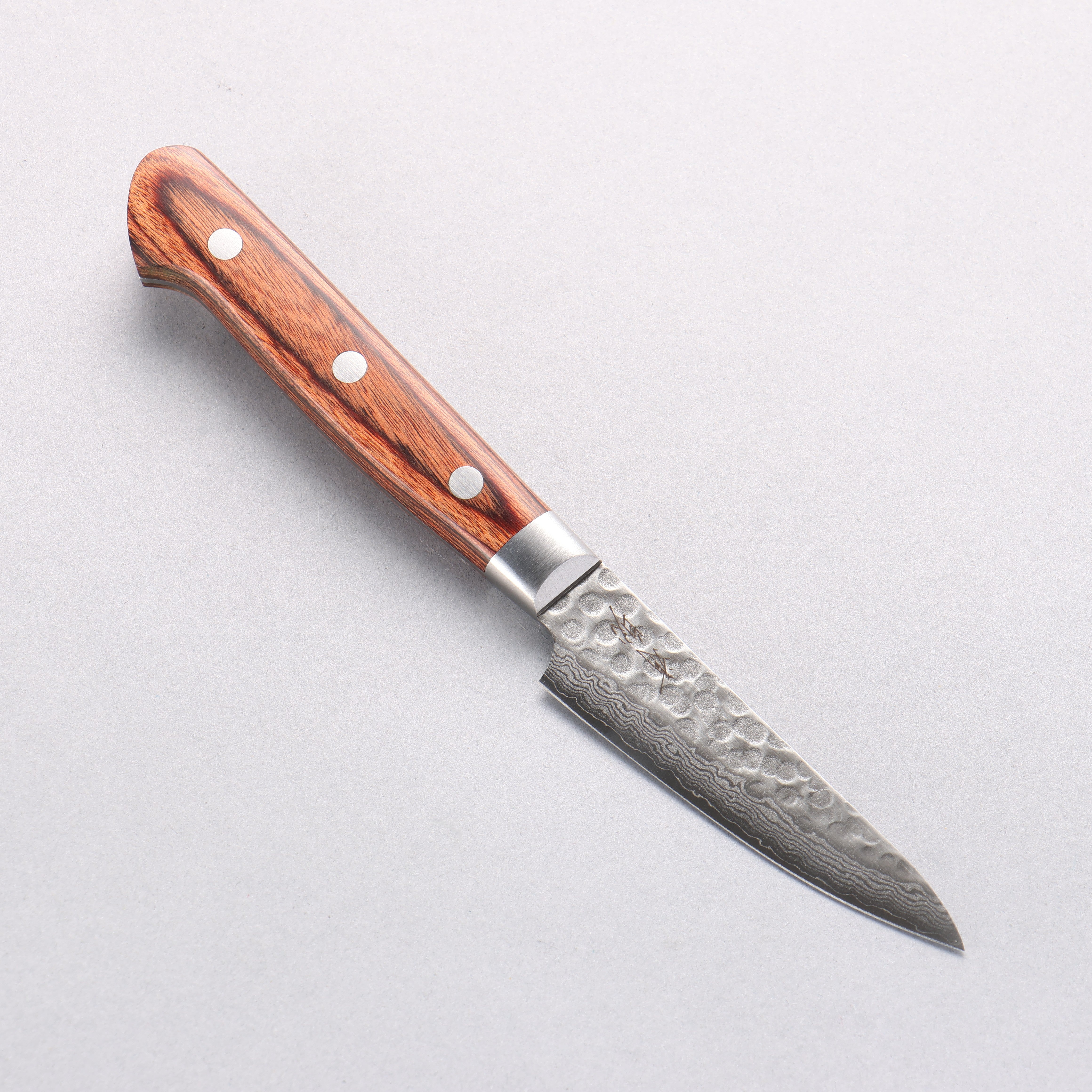 Premium Seisuke VG10 17-Layer Damascus Petty Utility Knife 80mm with Mahogany Handle - Perfect for Slicing Fruits, Vegetables & Precision Kitchen Tasks