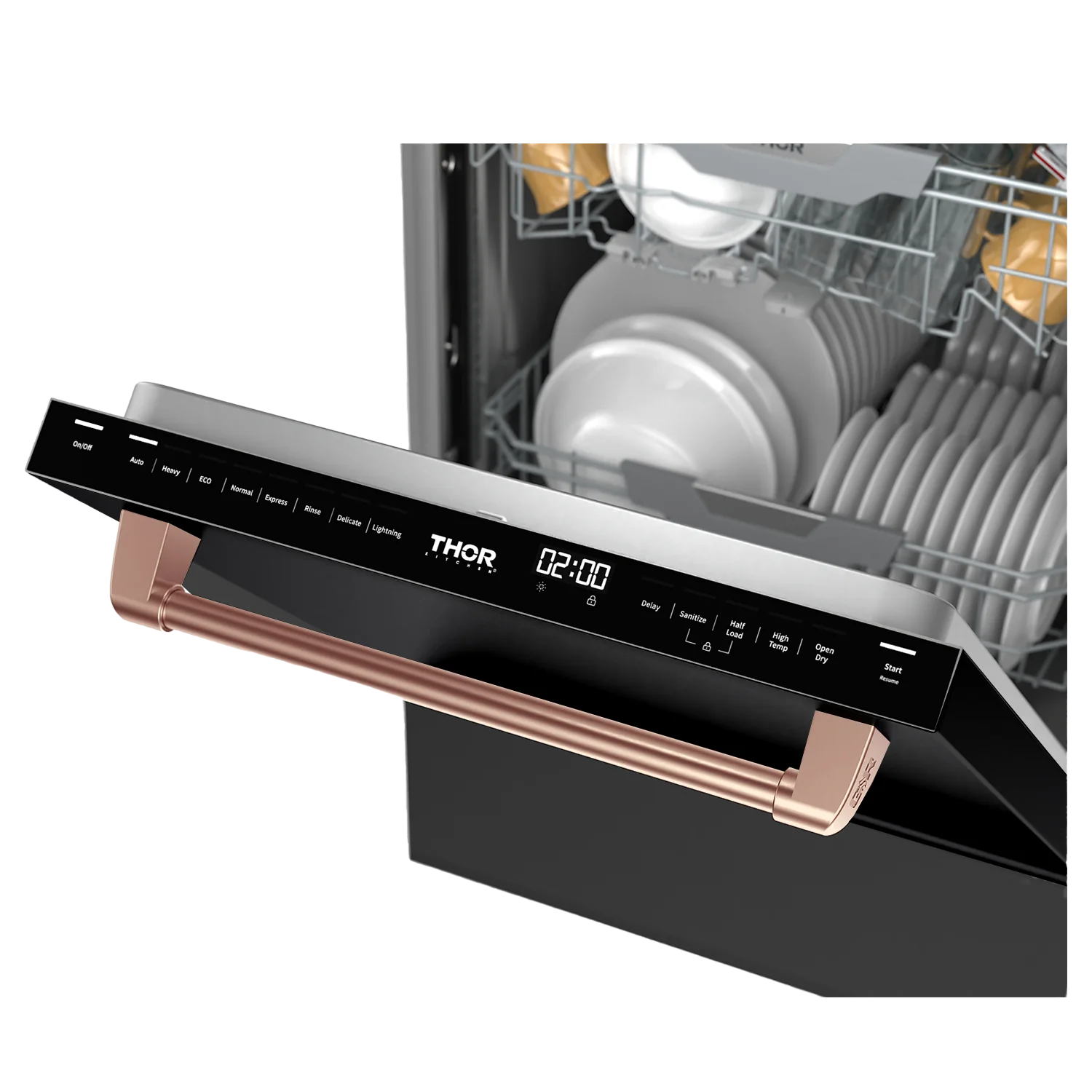 Gordon Ramsay by THOR Kitchen 24 Inch Built-In Dishwasher in Rose Gold - Energy Star Certified, Ultra Quiet Operation (Model DW24X8BA00 RSG) - Perfect for Modern Kitchens and Open-Concept Homes