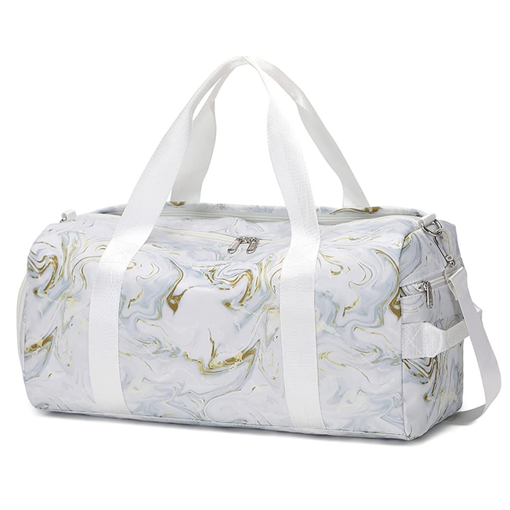 REDAB Sports Gym Duffle Bag for Men & Women - Waterproof Travel Duffel with Shoe Compartment & Wet Pocket - Ideal for Gym, Fitness Training, Travel & Outdoor Activities (White)