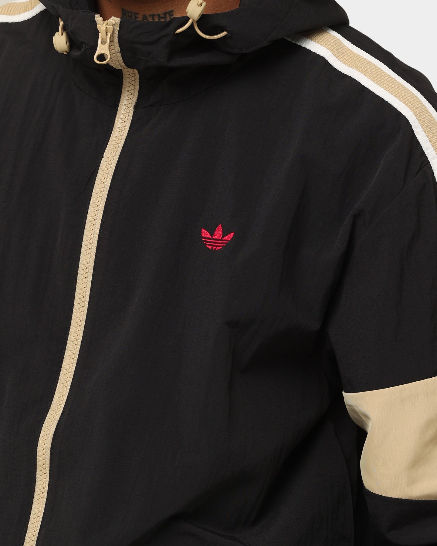 Adidas Men's MC Windbreaker Jacket - Lightweight Water-Resistant Black Running Jacket for Outdoor Sports & Casual Wear