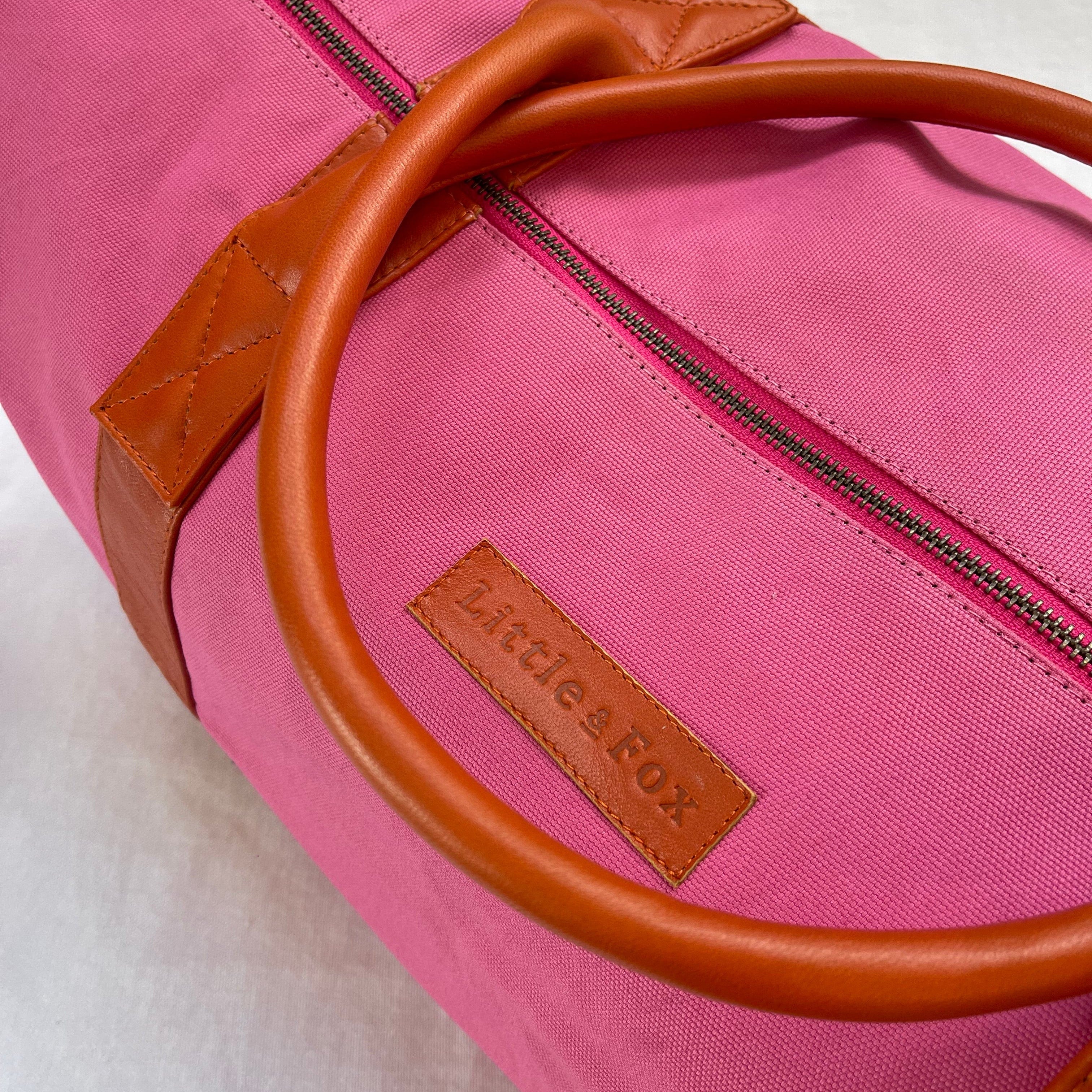 The Little & Fox Weekender Bag - Deep Pink with Scarlet Accents - Perfect for Travel, Gym, or Weekend Getaways