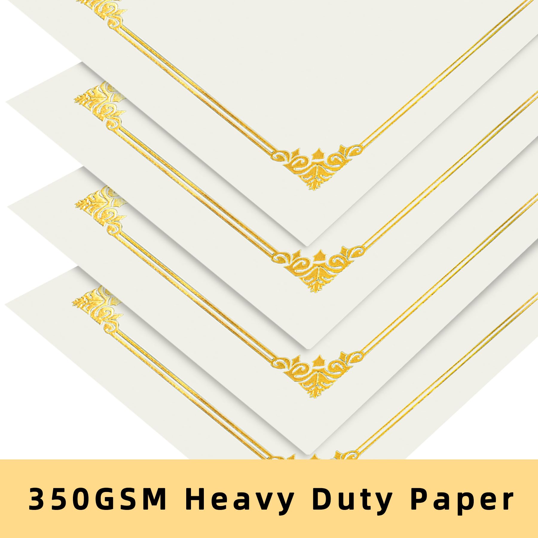 HAUTOCO 30-Pack White Diploma Certificate Holders with Gold Foil Border - Letter Size 8.5x11 Document Covers for Awards, Graduation & Professional Use - Perfect for School Diplomas, Office Certificates & Presentation Documents