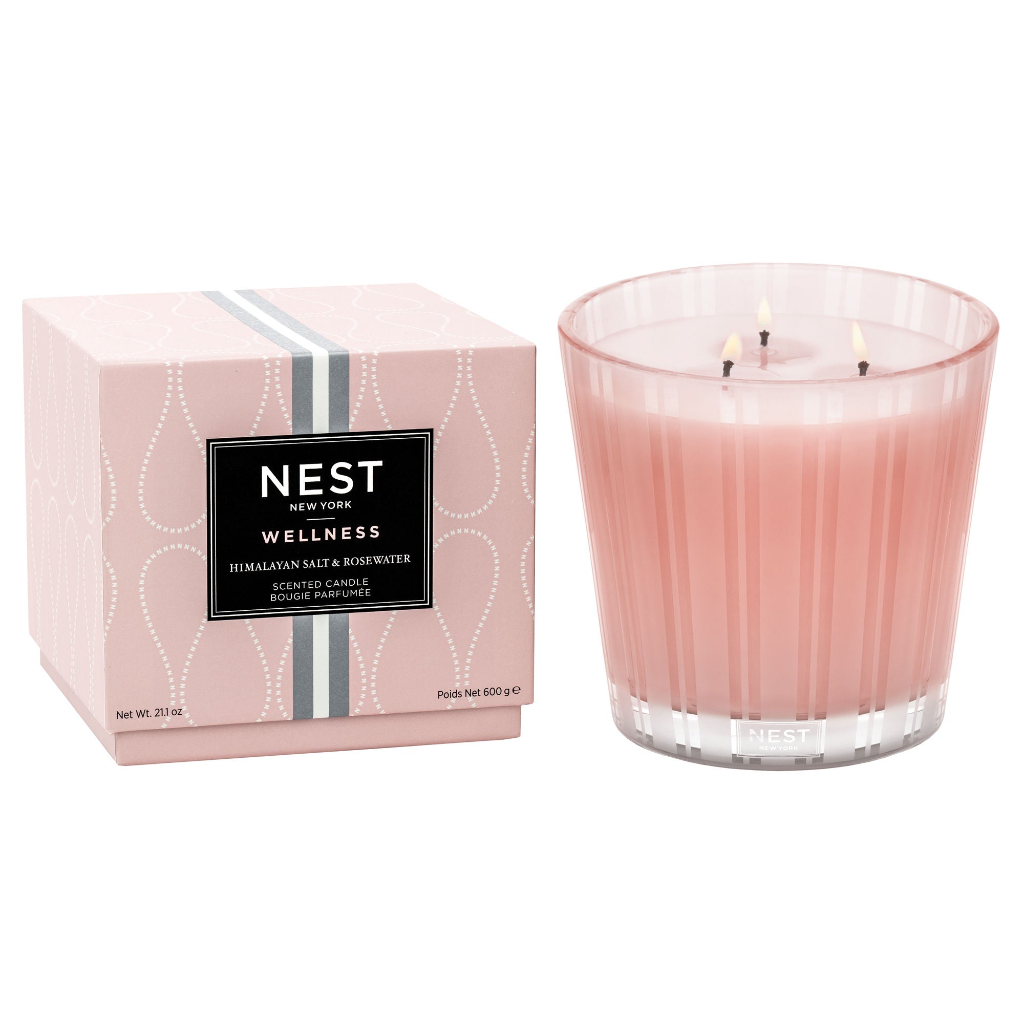 Himalayan Salt & Rosewater Scented Candle - Natural Aromatherapy for Relaxation, Meditation & Home Decor