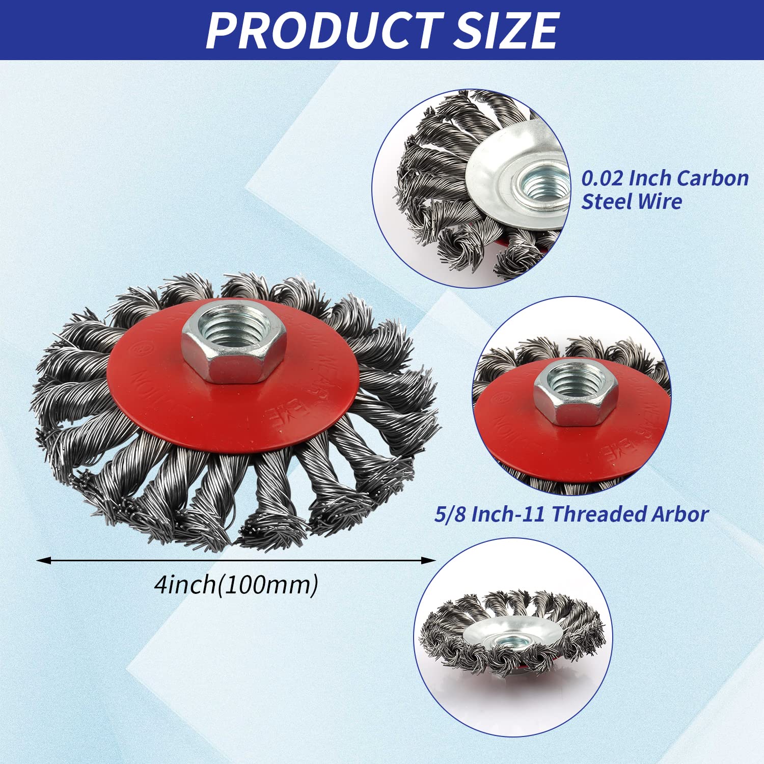 12 Pack 4 Inch Angle Grinder Wire Wheels - 5/8