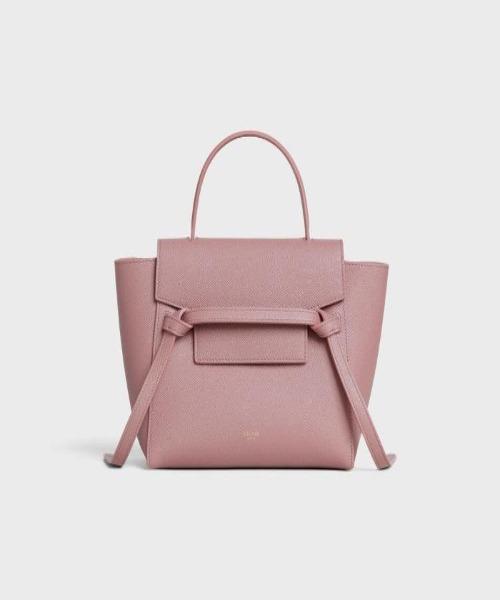 Celine Nano Belt Bag in Grained Calfskin - Vintage Pink Crossbody Bag for Women | Perfect for Everyday Use, Work & Travel