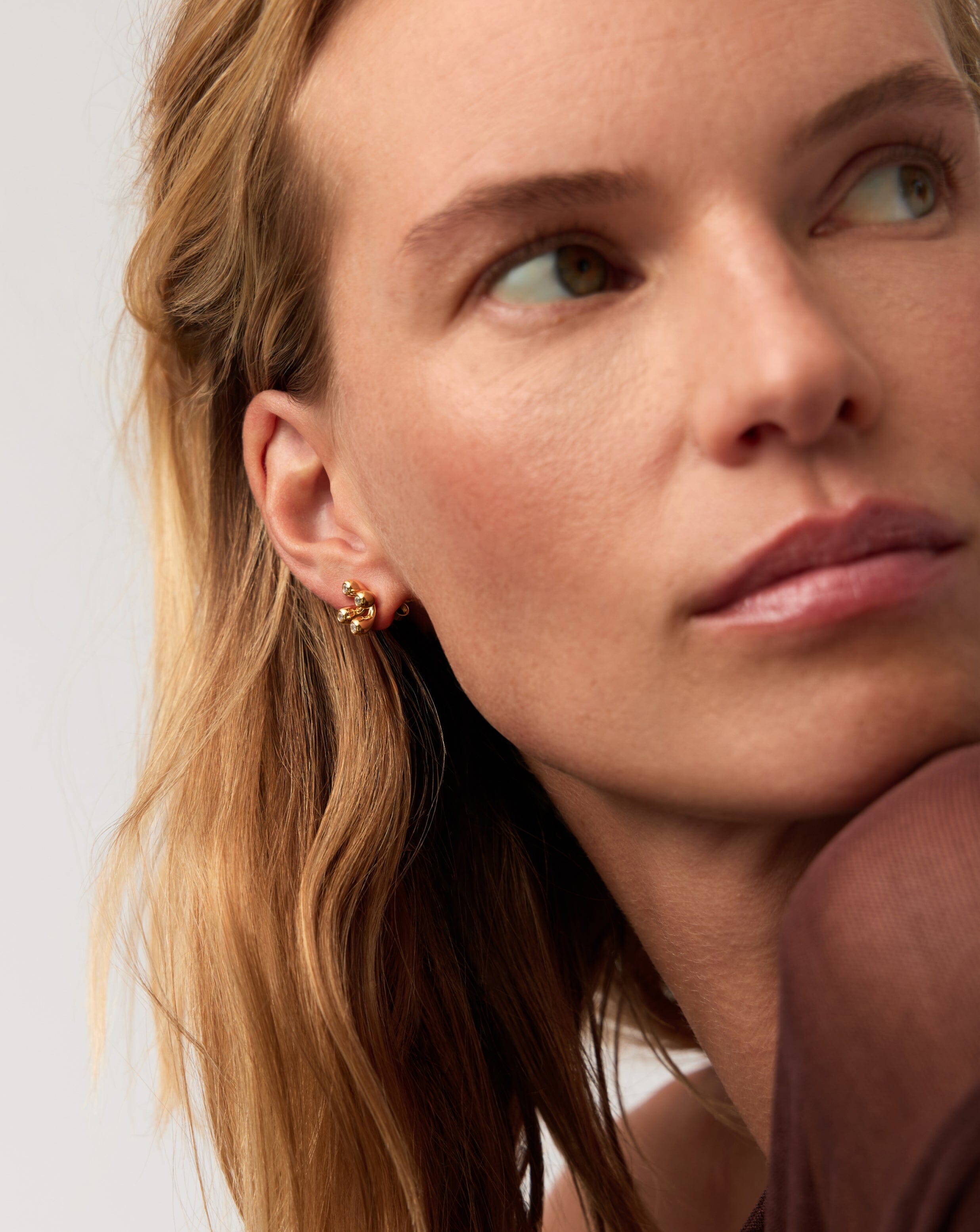 18k Gold Vermeil Atom Stud Earrings - Minimalist Science Jewelry for Women, Perfect for Everyday Wear & Gift Giving