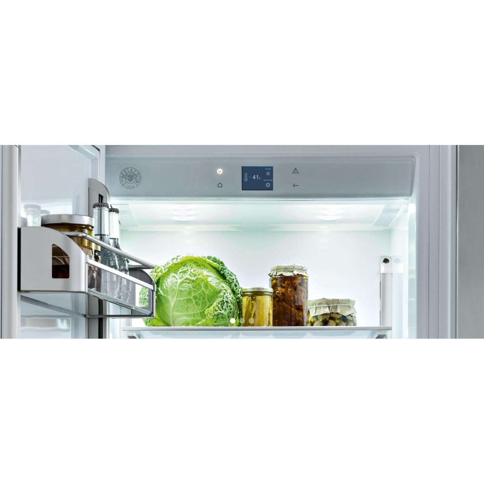 Bertazzoni 30 Inch Built-In All Refrigerator - 17.4 cu.ft Capacity, LED Lighting, Stainless Steel (Model REF30RCPIXL/23) - Perfect for Modern Kitchens and Open-Concept Living Spaces
