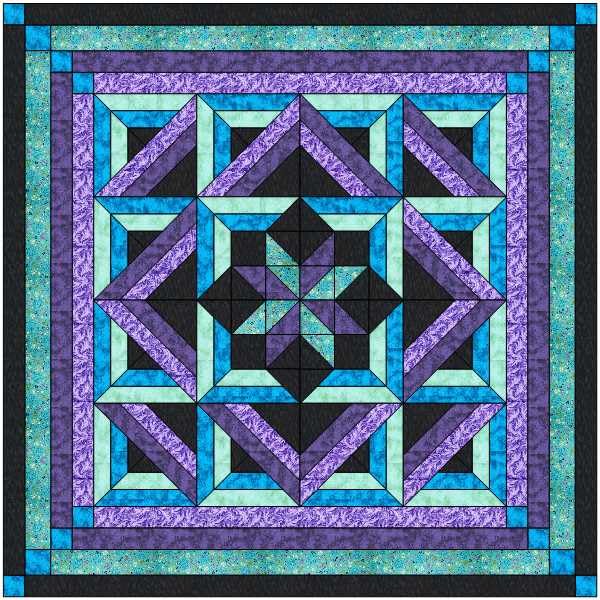 Material Maven Easy Quilt Kit Twilight Queen Size - Precut Fabric Ready to Sew for DIY Quilting Projects | Perfect for Home Decor, Bedding & Gift Making