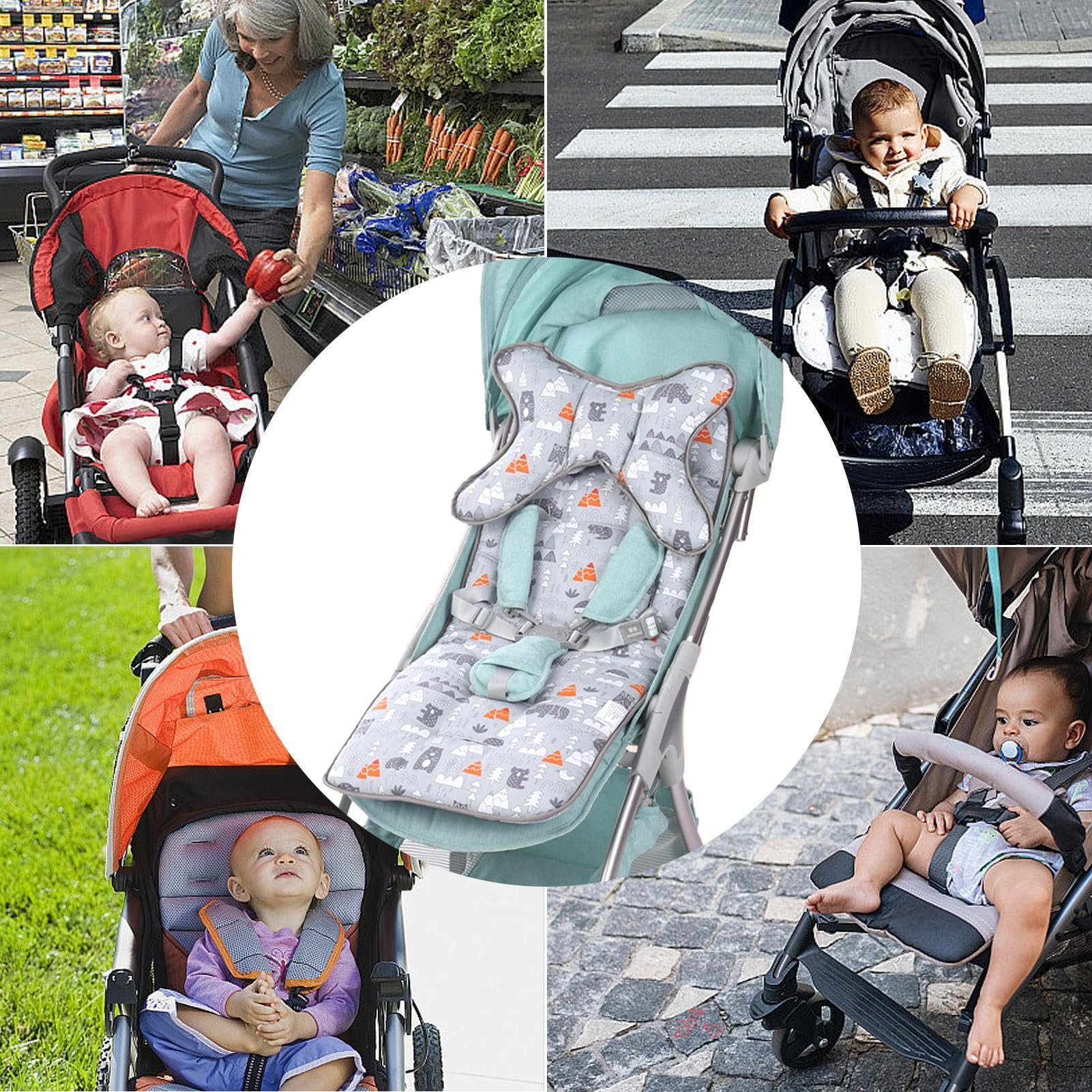 Soft Cotton Pushchair Liner & Stroller Cushion Pad - Breathable Pram Seat Cover for Baby Car Seat, High Chair & Rocker | Perfect for Travel, Shopping & Outdoor Activities