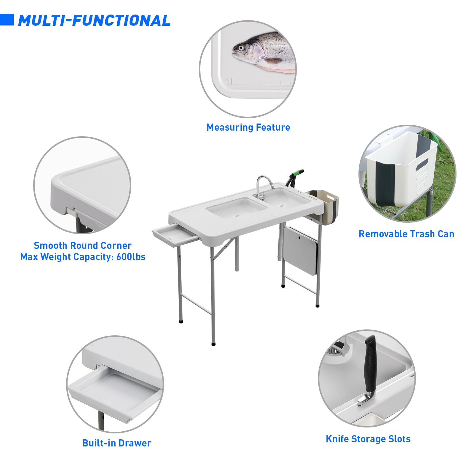 Portable Fish Cleaning Table for Camping, Fishing & Outdoor Use