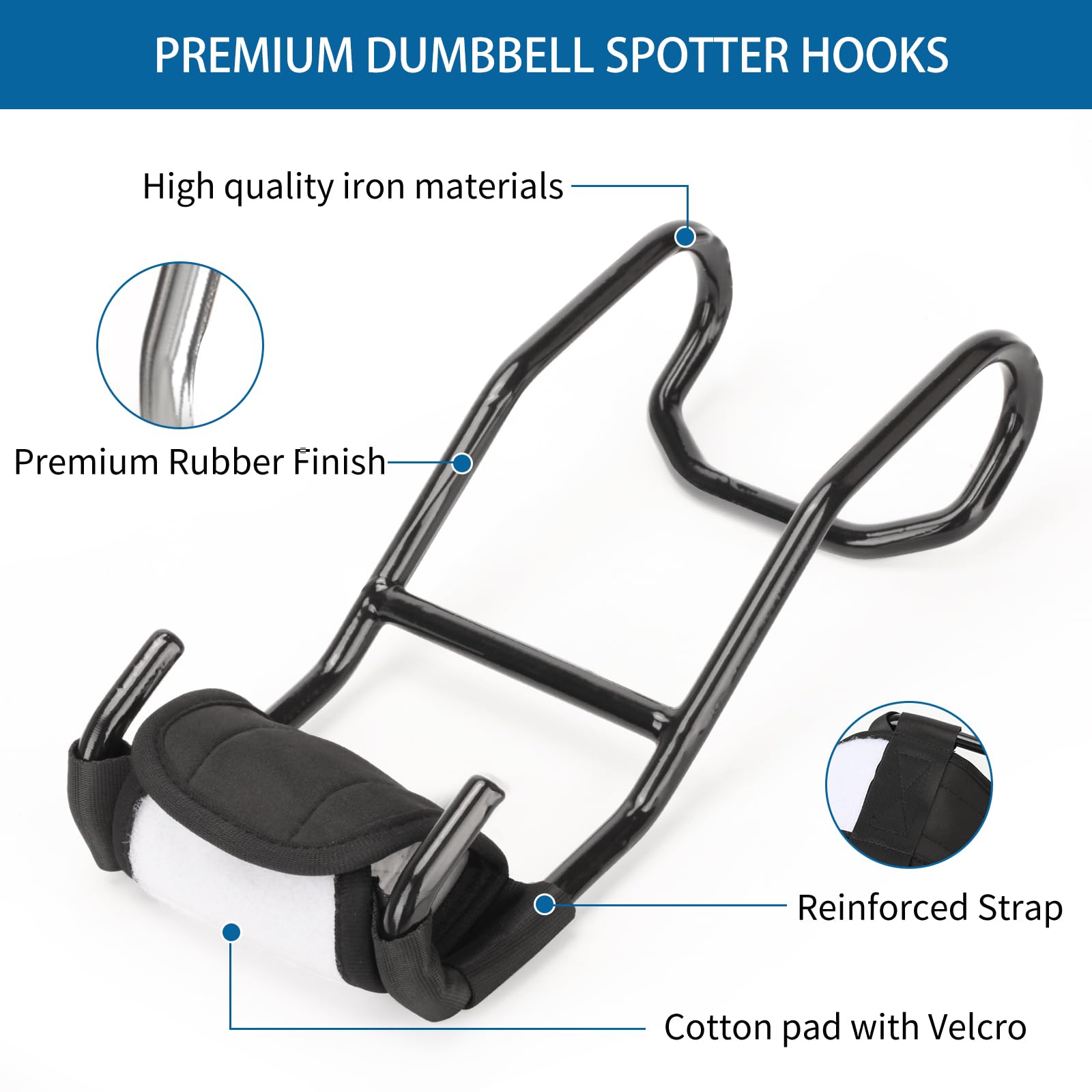 Dumbbell Spotter Hooks for Bench Press - Safety & Performance Upgrade for Shoulder & Chest Workouts - Connect Dumbbells to Barbells - Ideal for Home Gyms & Weightlifting Training